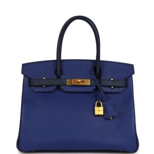 Hermes Special Order (HSS) Birkin 30 Bleu Electric, Bleu Saphir Epsom Brushed Gold Hardware