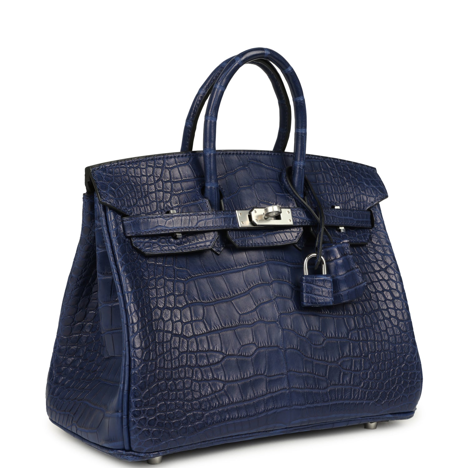 Hermès Birkin 25 Bleu Saphir Matte Alligator Palladium Hardware Hermes Birkin 25 Bleu Saphir Matte Alligator Palladium Hardware - view 2