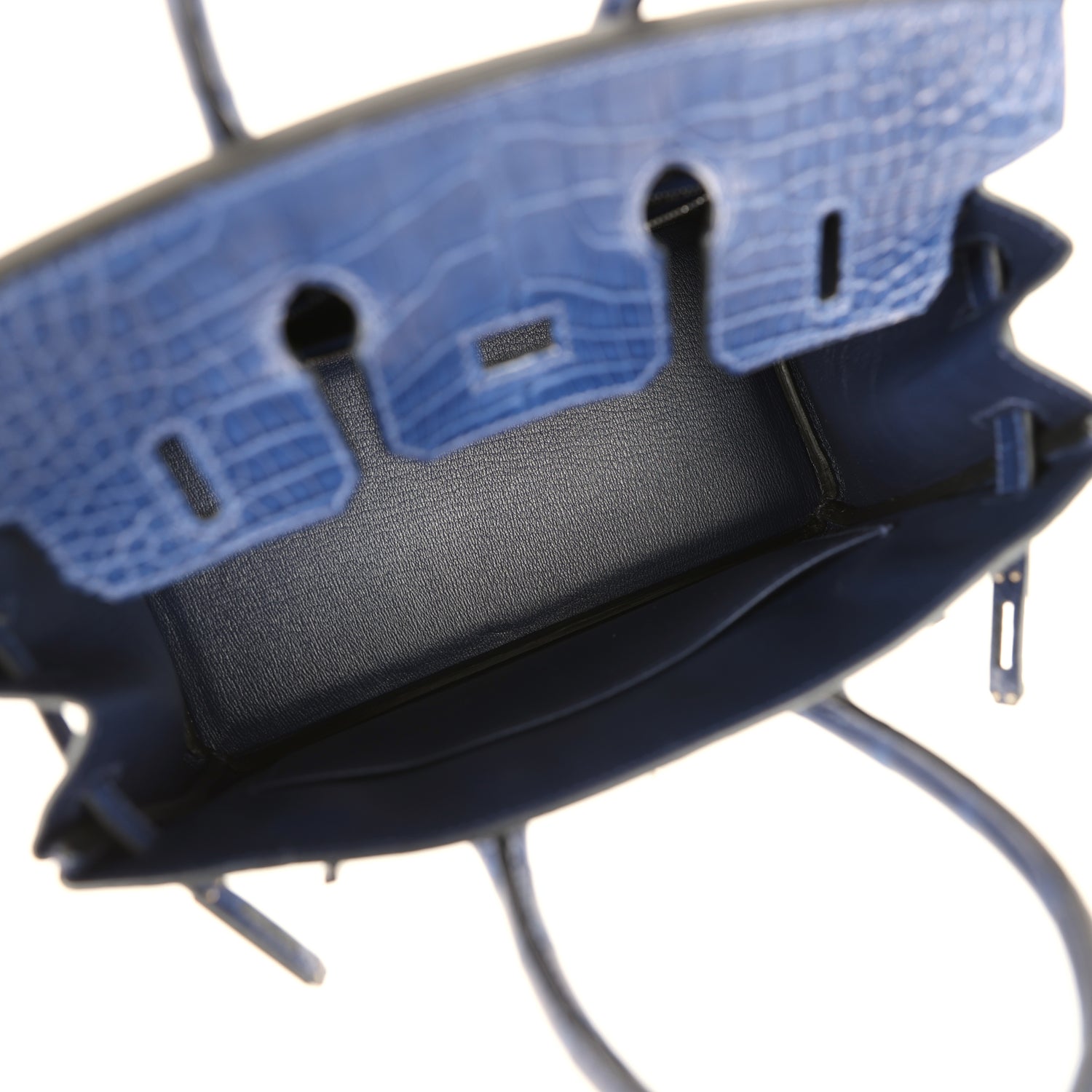 Hermès Birkin 25 Bleu Saphir Matte Alligator Palladium Hardware Hermes Birkin 25 Bleu Saphir Matte Alligator Palladium Hardware - view 8