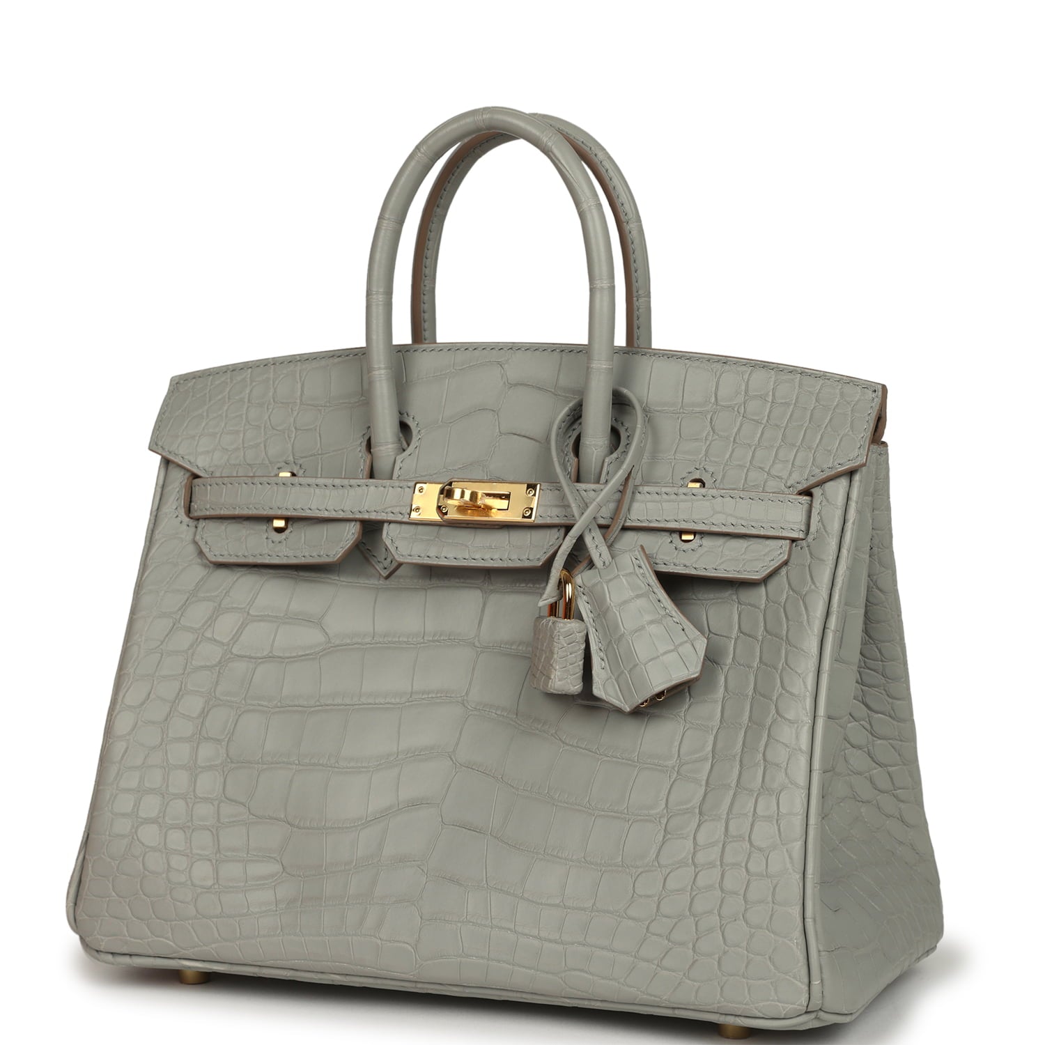 Hermès Birkin 25 Gris Perle Matte Alligator Gold Hardware Hermes Birkin 25 Gris Perle Matte Alligator Gold Hardware - view 4
