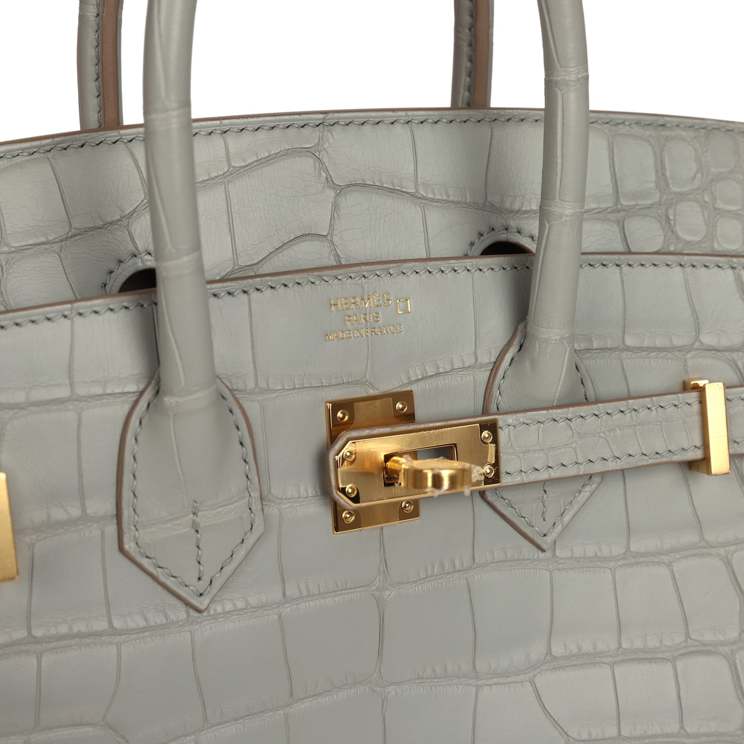 Hermès Birkin 25 Gris Perle Matte Alligator Gold Hardware Hermes Birkin 25 Gris Perle Matte Alligator Gold Hardware - view 7