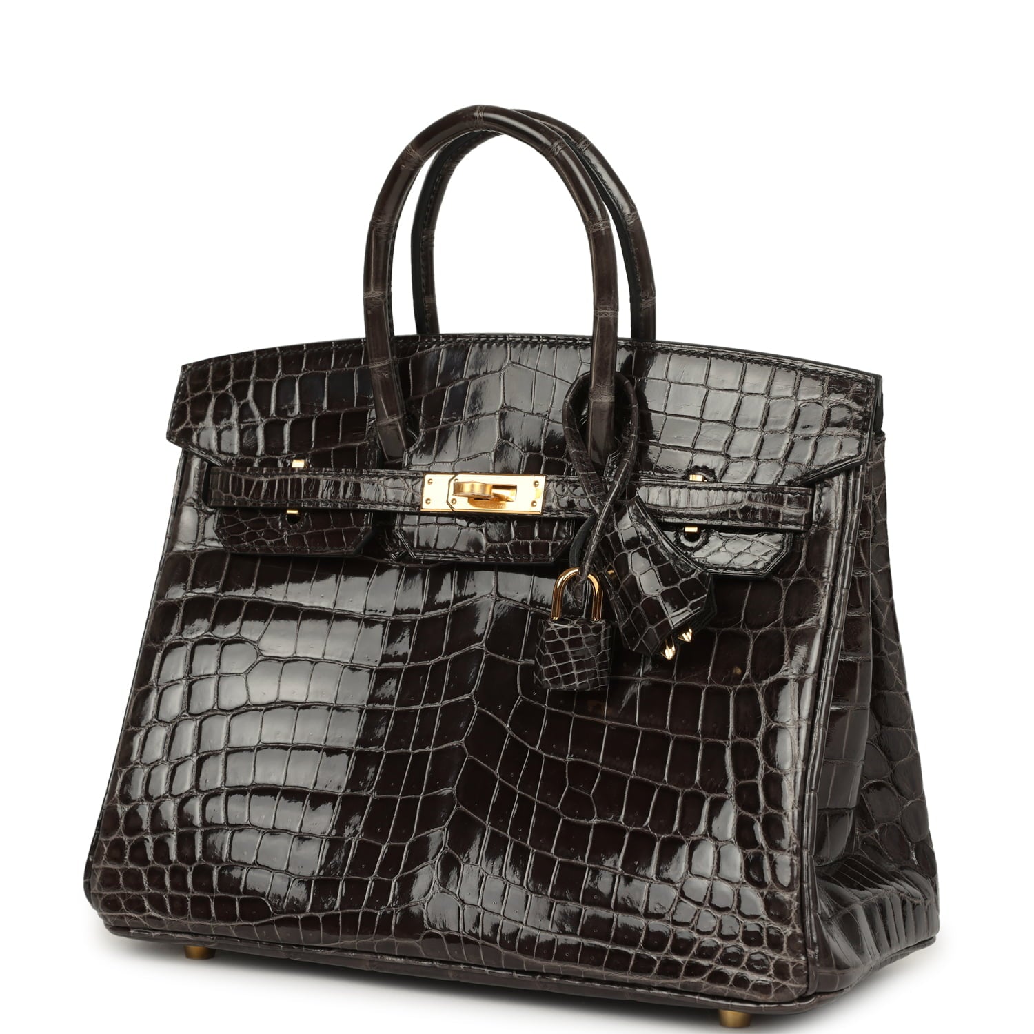 Hermès Birkin 25 Graphite Shiny Niloticus Crocodile Gold Hardware Hermes Birkin 25 Graphite Shiny Niloticus Crocodile Gold Hardware - view 5
