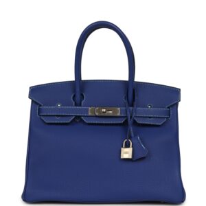 Hermes Special Order (HSS) Birkin 30 Bleu Electric Togo Brushed Palladium Hardware