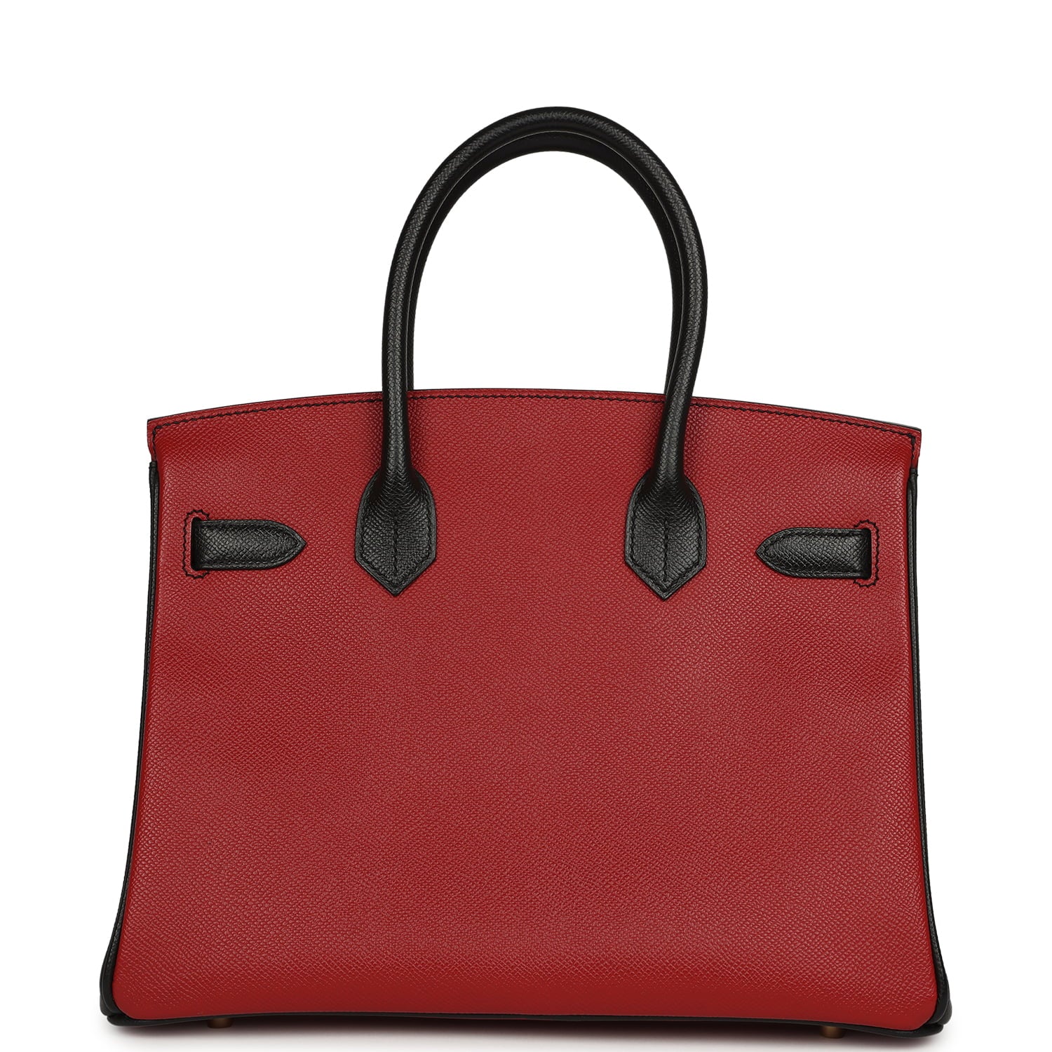 Hermès Special Order (HSS) Birkin 30 Rouge Vif, Black Epsom Brushed Gold Hardware Hermes Special Order (HSS) Birkin 30 Rouge Vif, Black Epsom Brushed Gold Hardware - View 5