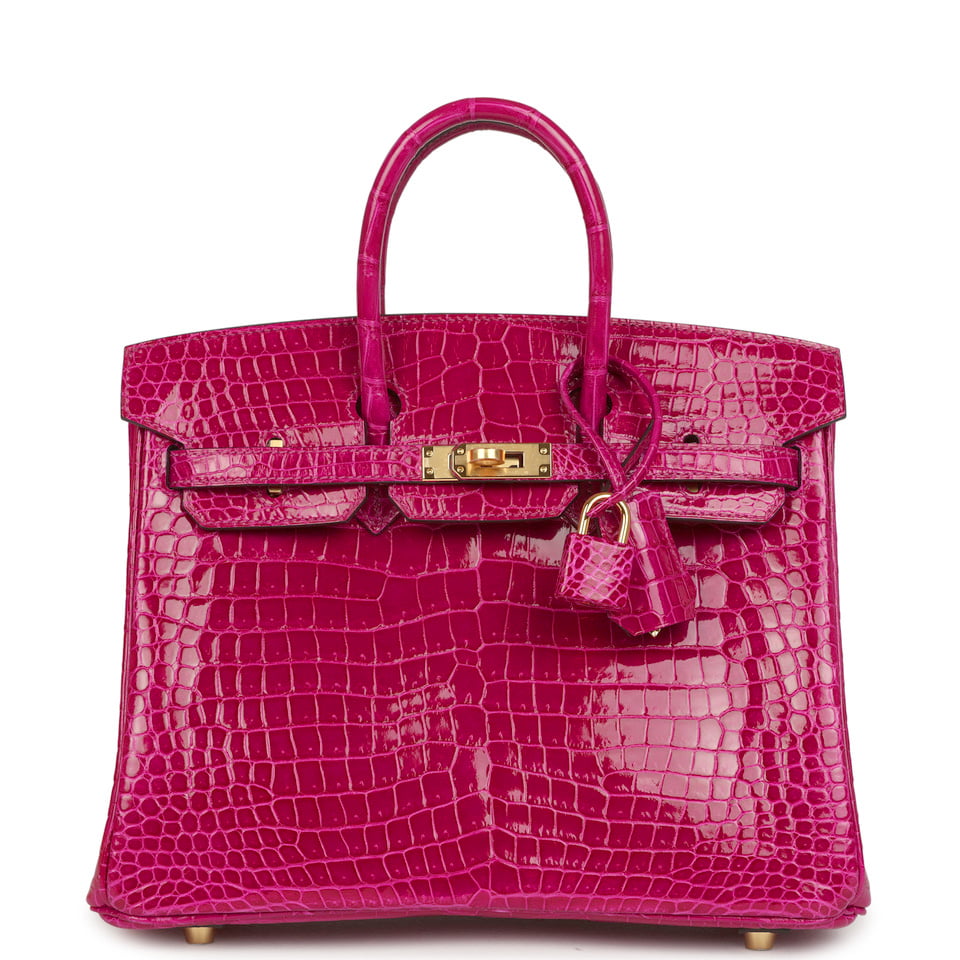 Hermès Birkin 25 Rose Scheherazade Shiny Porosus Crocodile Gold Hardware Hermes Birkin 25 Rose Scheherazade Shiny Porosus Crocodile Gold Hardware