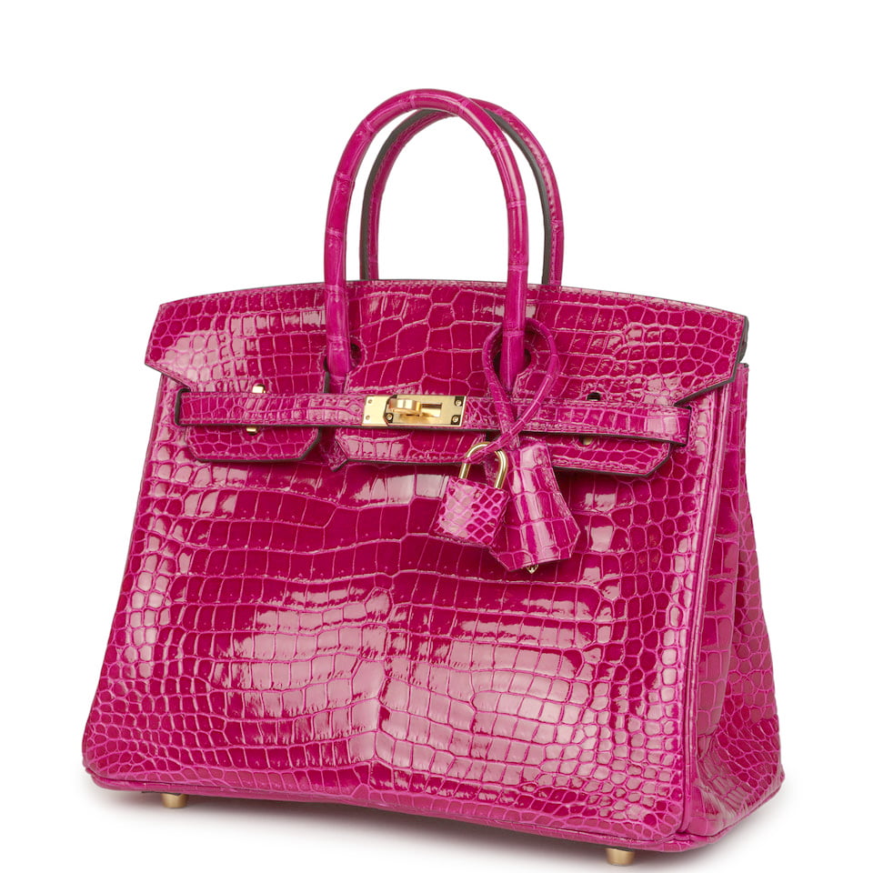 Hermès Birkin 25 Rose Scheherazade Shiny Porosus Crocodile Gold Hardware Hermes Birkin 25 Rose Scheherazade Shiny Porosus Crocodile Gold Hardware - view 5