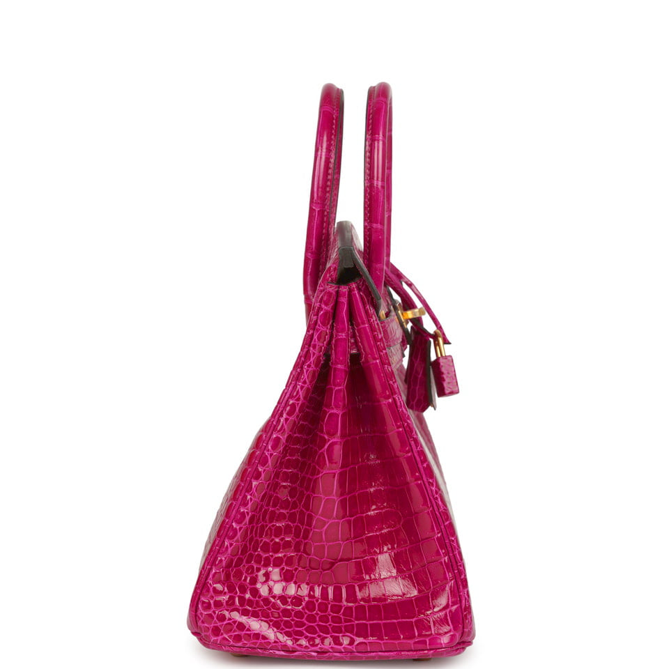 Hermès Birkin 25 Rose Scheherazade Shiny Porosus Crocodile Gold Hardware Hermes Birkin 25 Rose Scheherazade Shiny Porosus Crocodile Gold Hardware - view 3