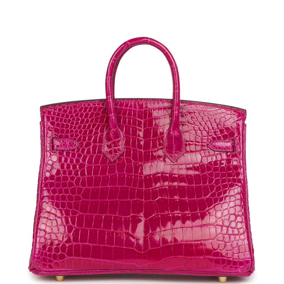 Hermès Birkin 25 Rose Scheherazade Shiny Porosus Crocodile Gold Hardware Hermes Birkin 25 Rose Scheherazade Shiny Porosus Crocodile Gold Hardware - view 4
