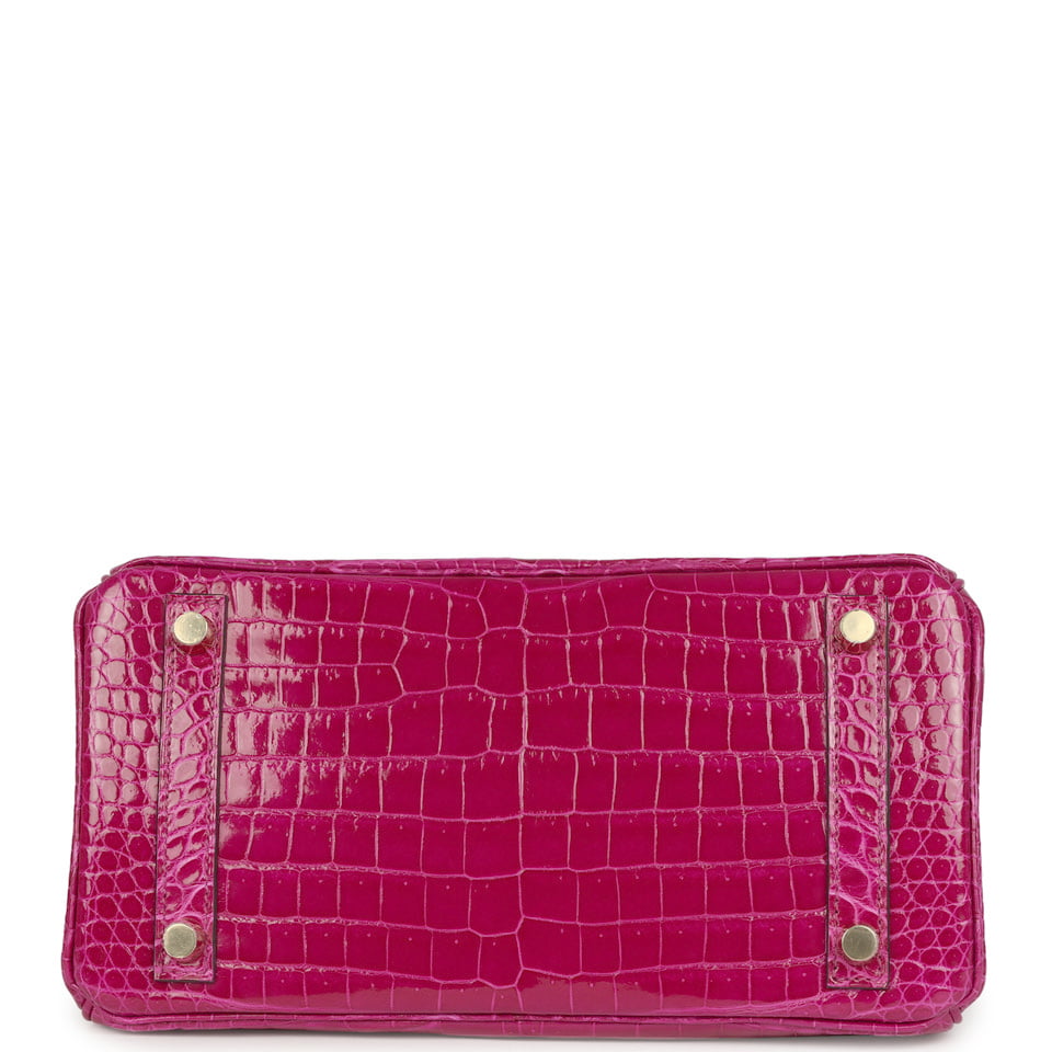 Hermès Birkin 25 Rose Scheherazade Shiny Porosus Crocodile Gold Hardware Hermes Birkin 25 Rose Scheherazade Shiny Porosus Crocodile Gold Hardware - view 6