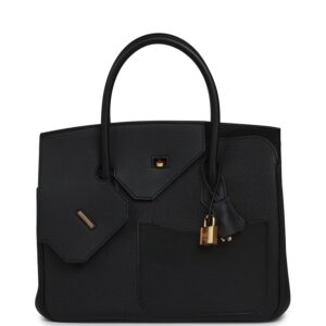 Hermes Birkin 30 En Desordre Black Togo and Swift Gold Hardware