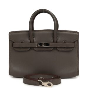 Hermes Micro Birkin 15 Etain Swift Palladium Hardware