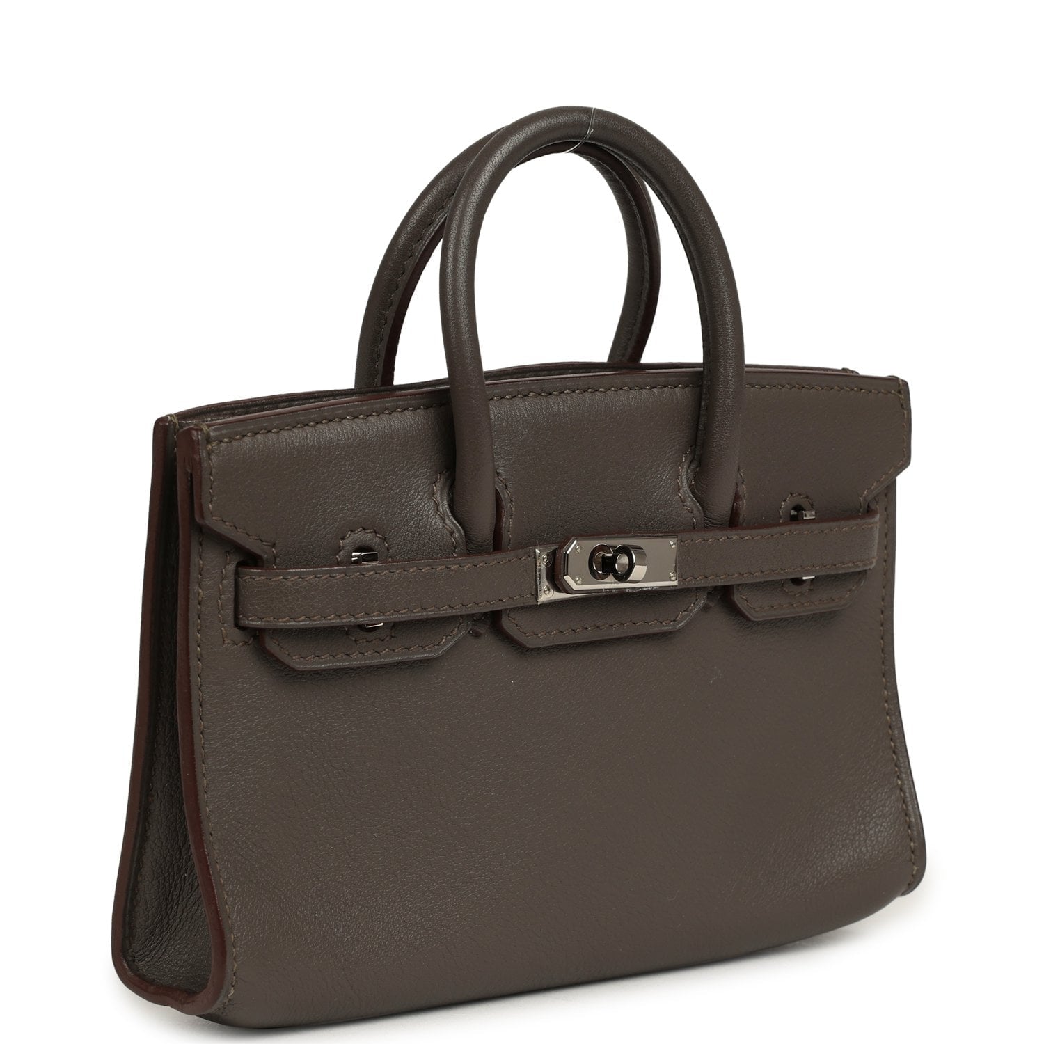 Hermès Micro Birkin 15 Etain Swift Palladium Hardware Hermes Micro Birkin 15 Etain Swift Palladium Hardware - View 2