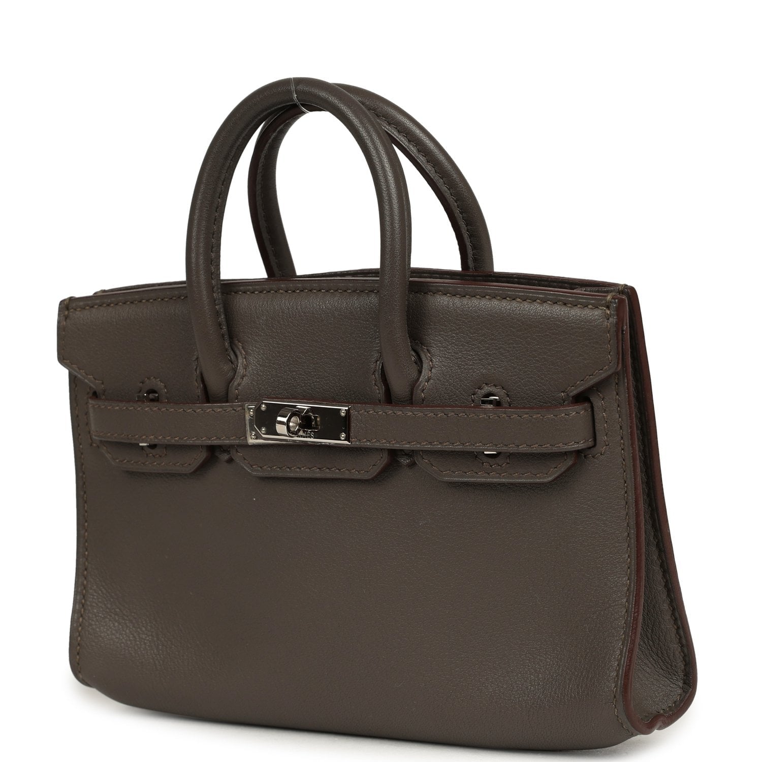 Hermès Micro Birkin 15 Etain Swift Palladium Hardware Hermes Micro Birkin 15 Etain Swift Palladium Hardware - View 5