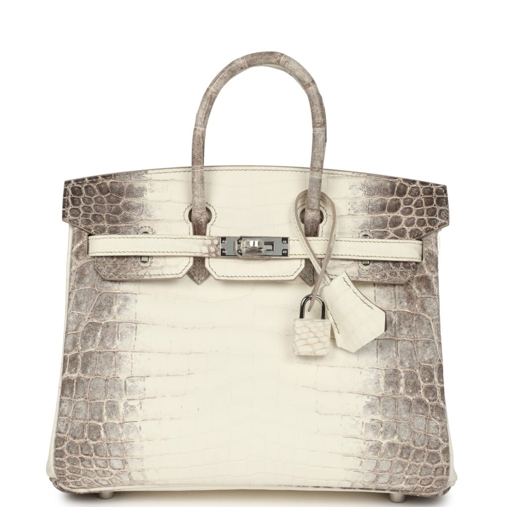 Hermes Birkin 25 Himalaya Niloticus Crocodile Palladium Hardware