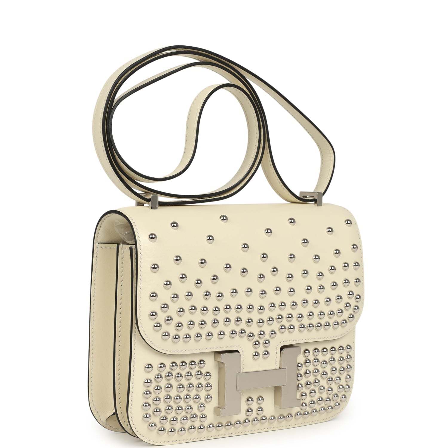 Hermès Constance 18 Clouté Cream Box Palladium Hardware Hermes Constance 18 Clouté Cream Box Palladium Hardware - view 2