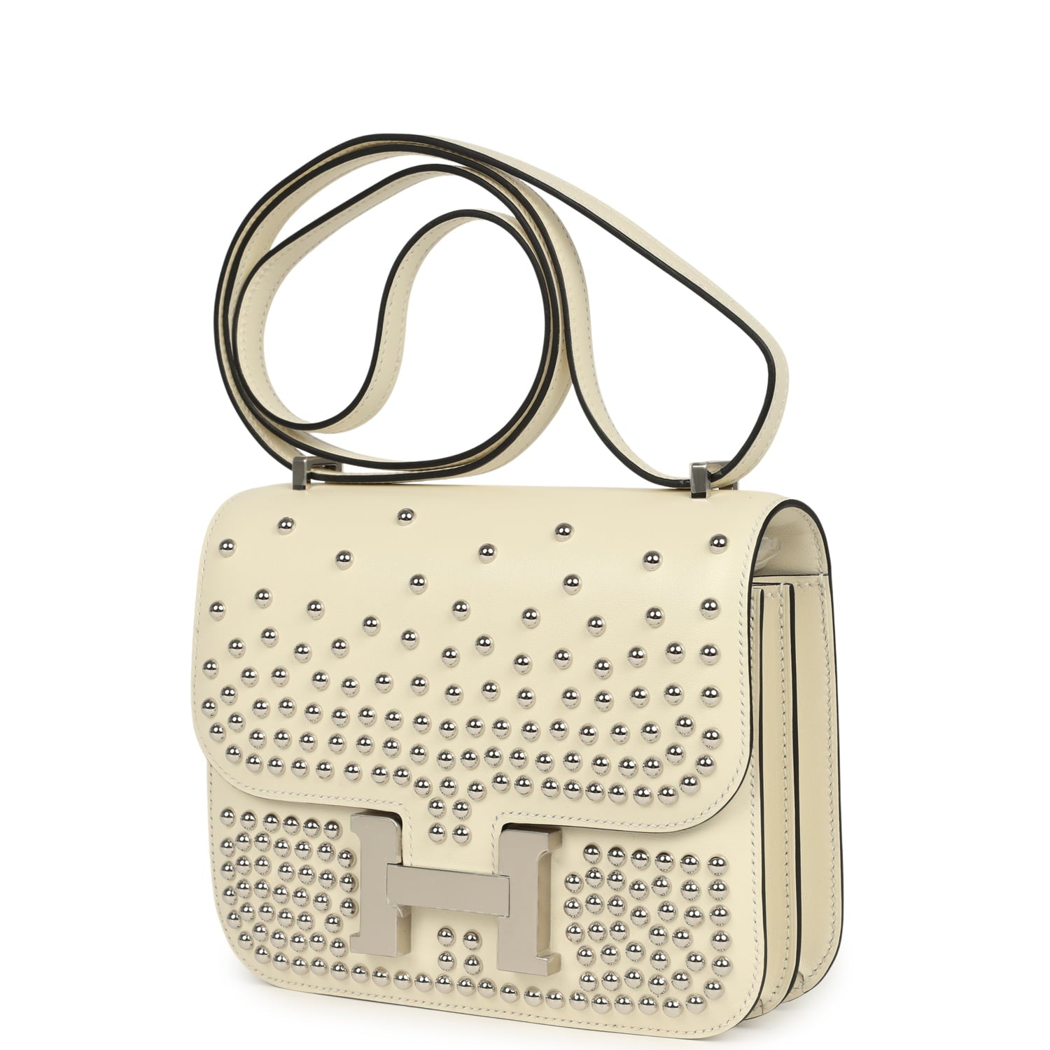 Hermès Constance 18 Clouté Cream Box Palladium Hardware Hermes Constance 18 Clouté Cream Box Palladium Hardware - view 5