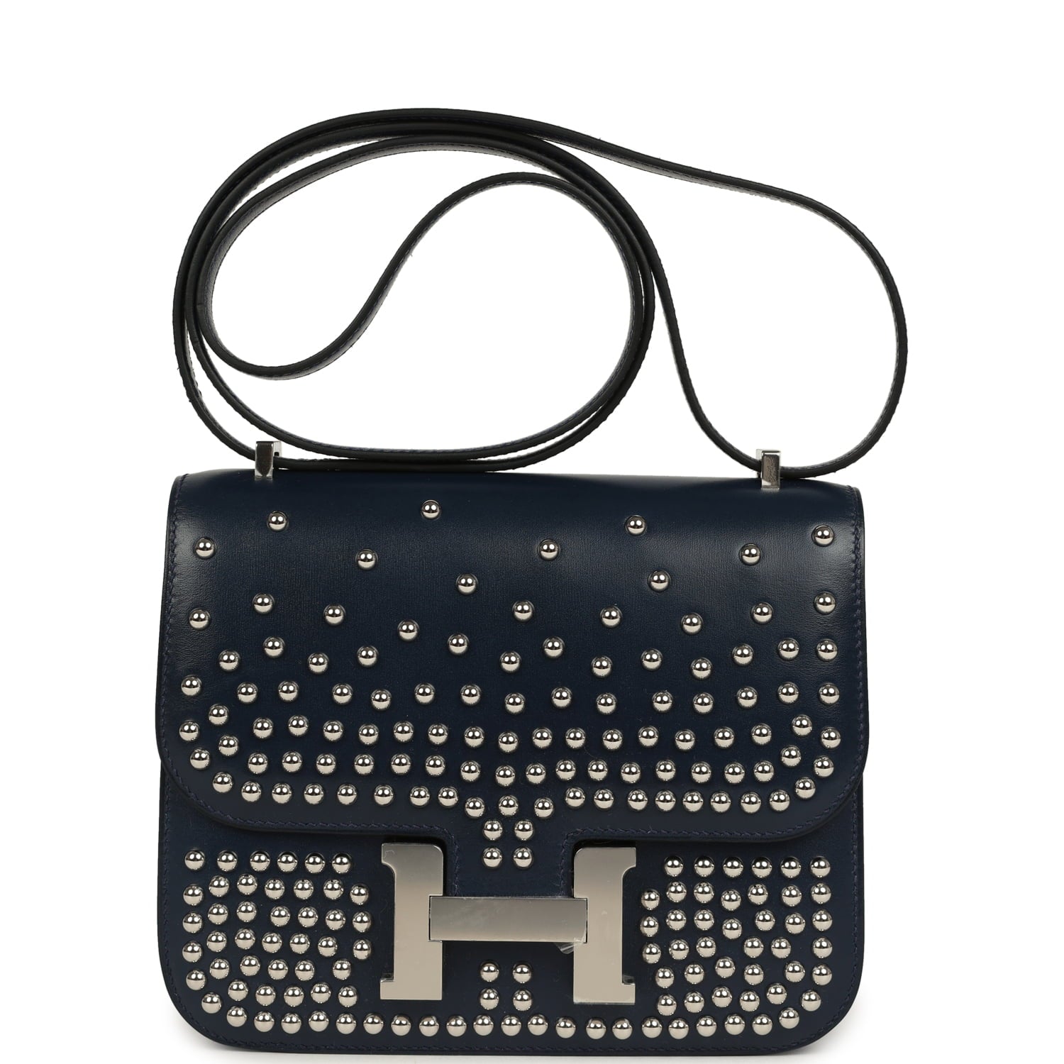 Hermès Constance 18 Clouté Bleu Abysse Box Palladium Hardware Hermes Constance 18 Clouté Bleu Abysse Box Palladium Hardware