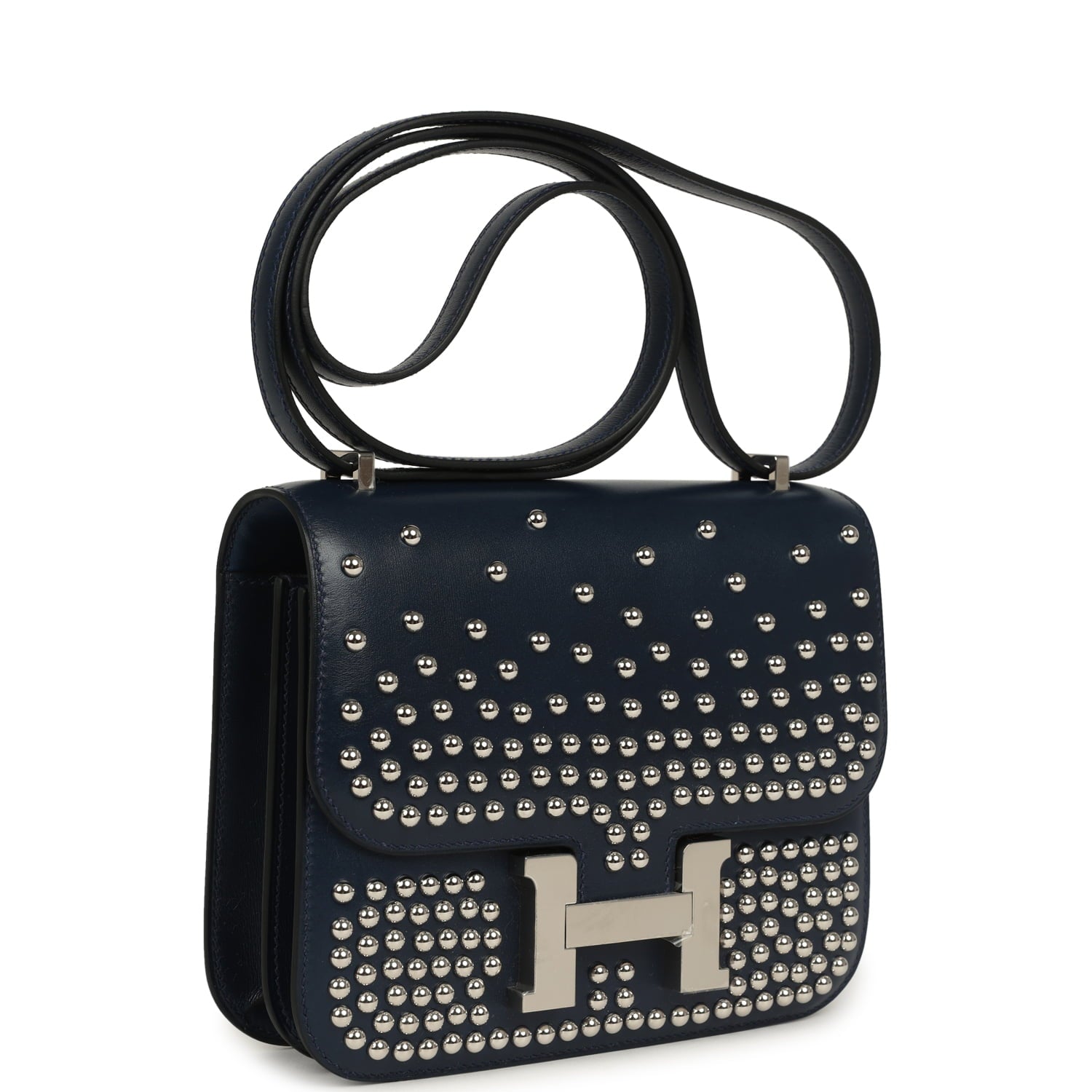 Hermès Constance 18 Clouté Bleu Abysse Box Palladium Hardware Hermes Constance 18 Clouté Bleu Abysse Box Palladium Hardware - view 2