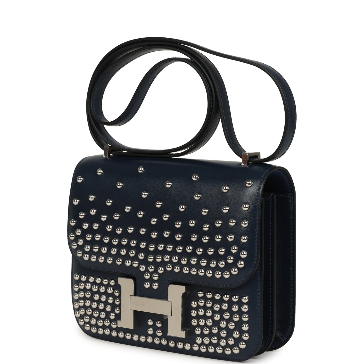 Hermès Constance 18 Clouté Bleu Abysse Box Palladium Hardware Hermes Constance 18 Clouté Bleu Abysse Box Palladium Hardware - view 5