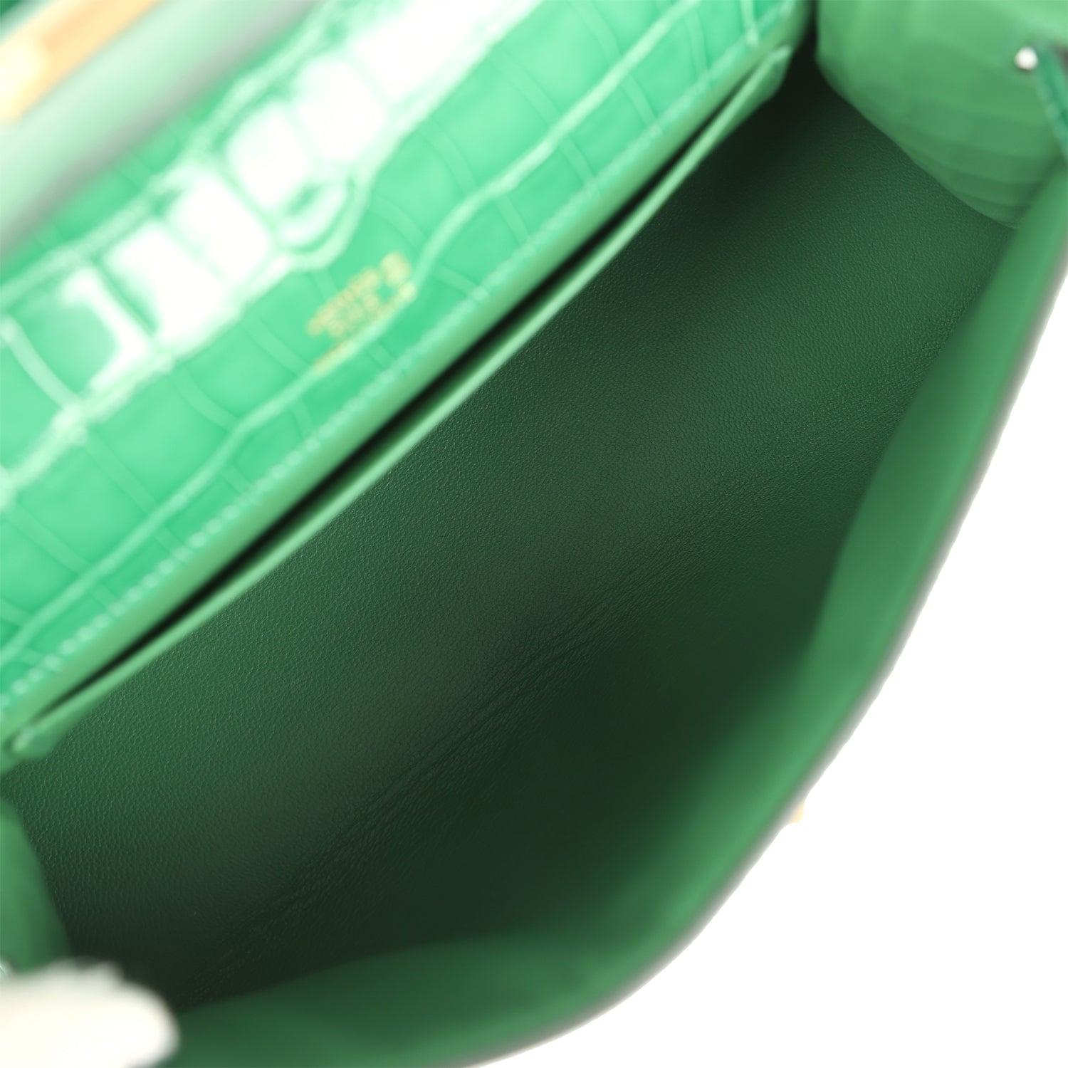 Hermès Kelly Pochette Cactus Shiny Alligator Gold Hardware Hermes Kelly Pochette Cactus Shiny Alligator Gold Hardware - view 8