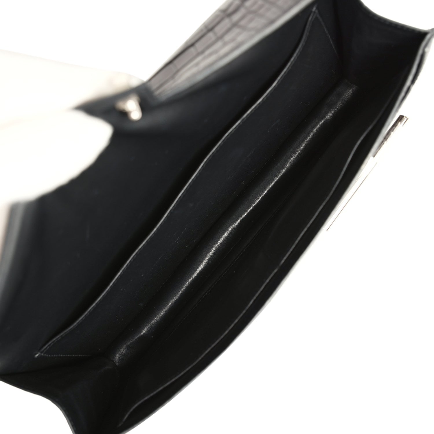 Hermès Verrou Clutch Black Matte Alligator Mississippiensis Palladium Hardware Hermes Verrou Clutch Black Matte Alligator Mississippiensis Palladium Hardware - View 9