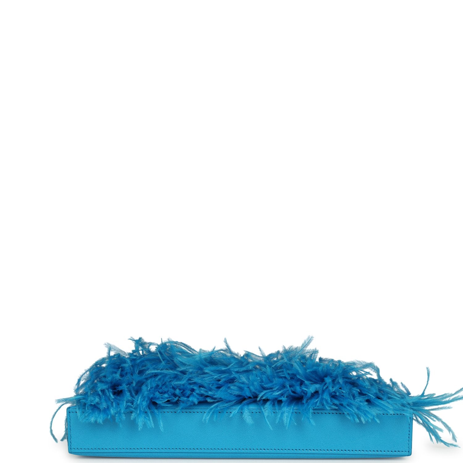 Hermès Kelly Elan Foile Bleu Frida Chevre Chamkila and Ostrich Feathers Palladium Hardware Hermes Kelly Elan Foile Bleu Frida Chevre Chamkila and Ostrich Feathers Palladium Hardware - view 6