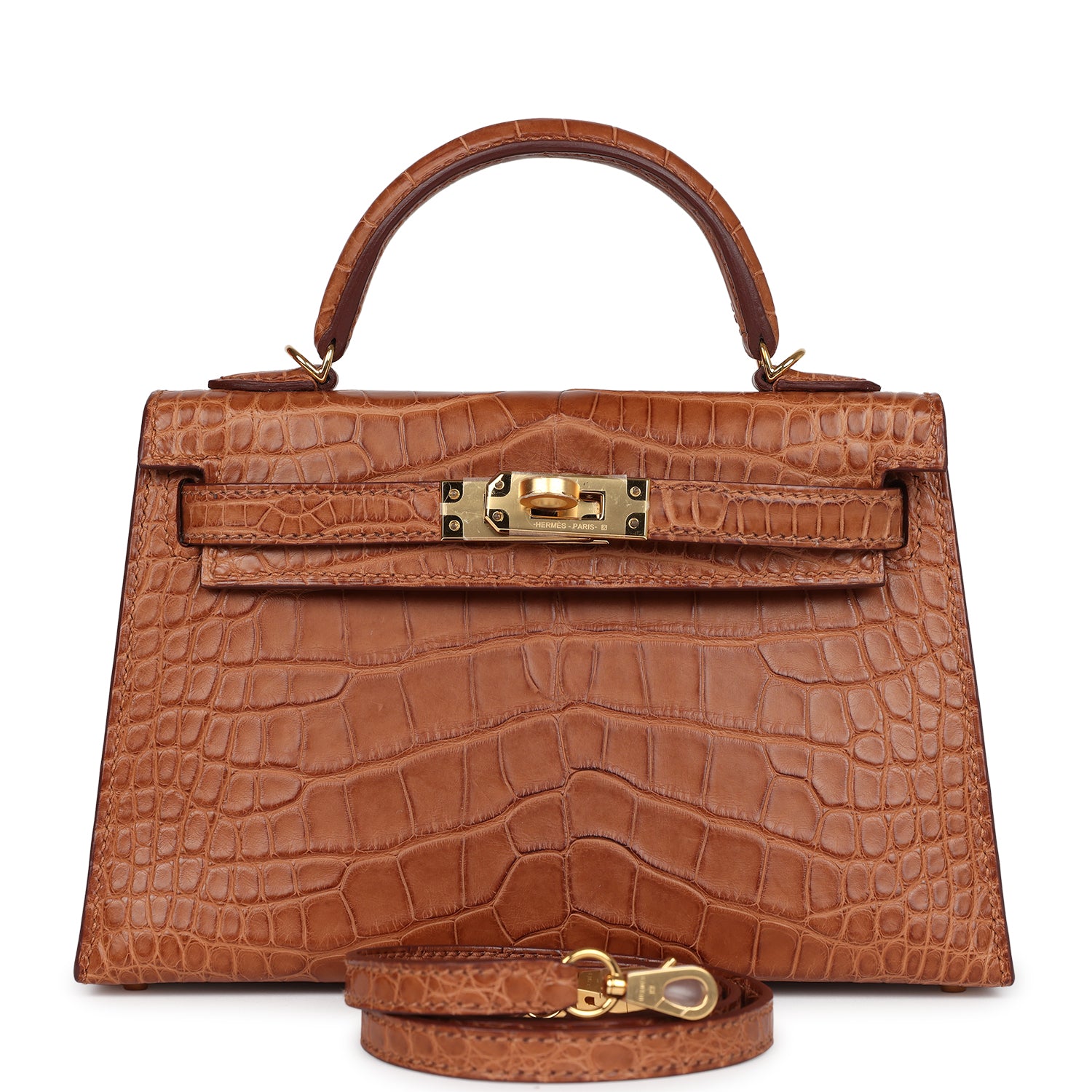 Hermès Kelly Sellier 20 Gold Matte Alligator Gold Hardware Hermes Kelly Sellier 20 Gold Matte Alligator Gold Hardware