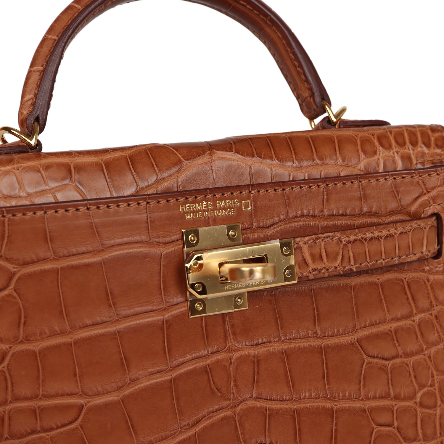 Hermès Kelly Sellier 20 Gold Matte Alligator Gold Hardware Hermes Kelly Sellier 20 Gold Matte Alligator Gold Hardware - view 7