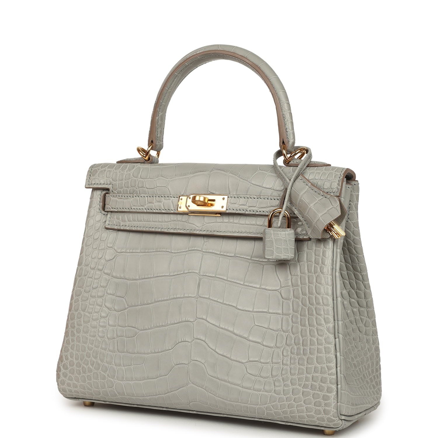 Hermès Kelly Retourne 25 Gris Perle Matte Alligator Gold Hardware Hermes Kelly Retourne 25 Gris Perle Matte Alligator Gold Hardware - view 5