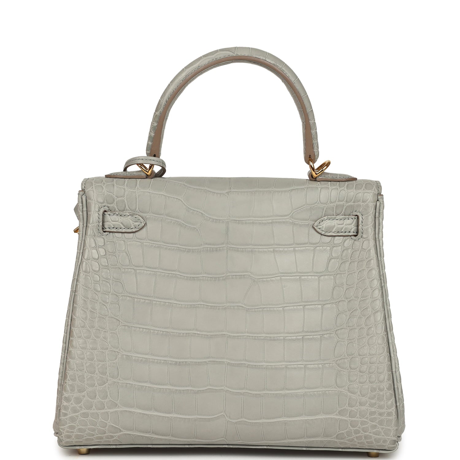 Hermès Kelly Retourne 25 Gris Perle Matte Alligator Gold Hardware Hermes Kelly Retourne 25 Gris Perle Matte Alligator Gold Hardware - view 4