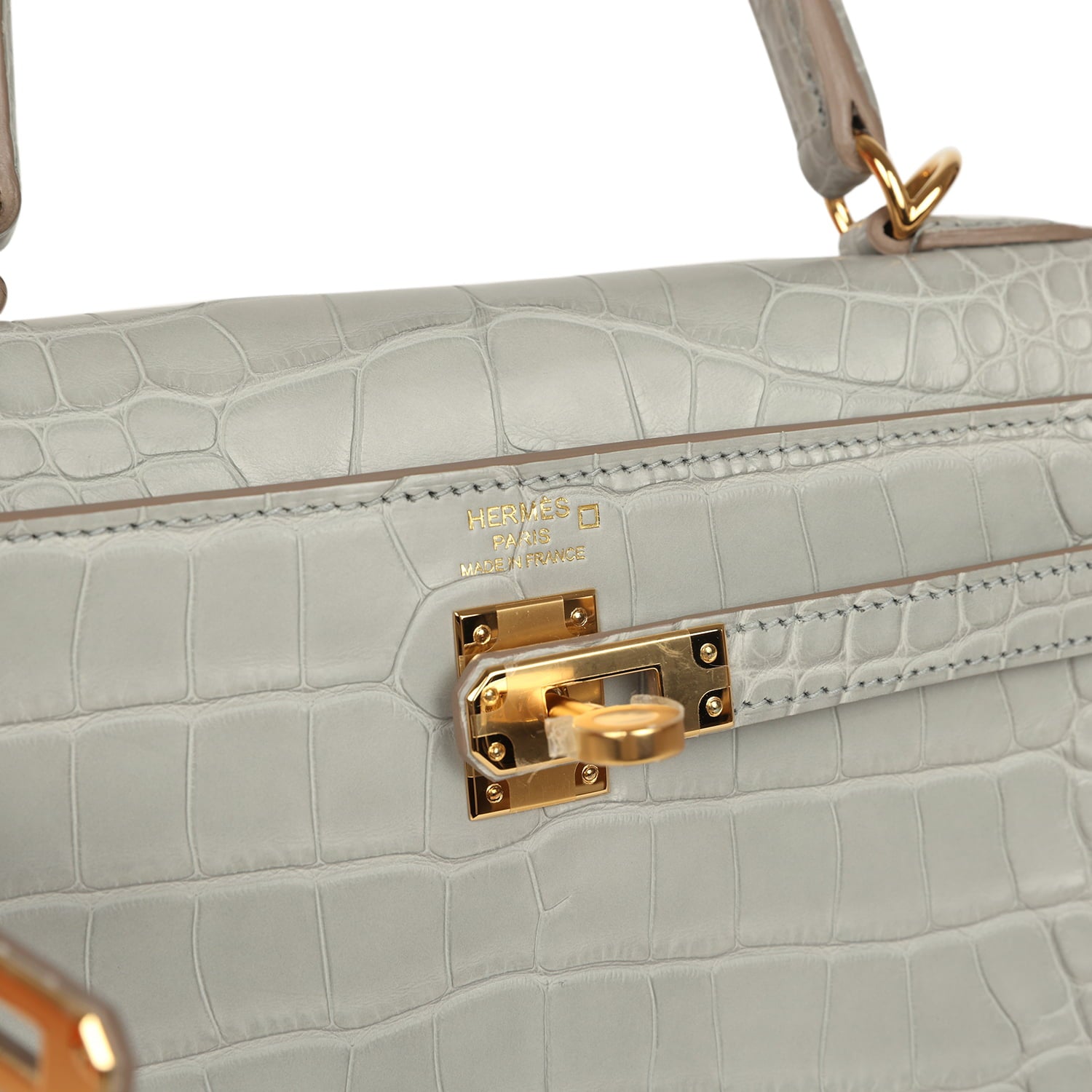 Hermès Kelly Retourne 25 Gris Perle Matte Alligator Gold Hardware Hermes Kelly Retourne 25 Gris Perle Matte Alligator Gold Hardware - view 7