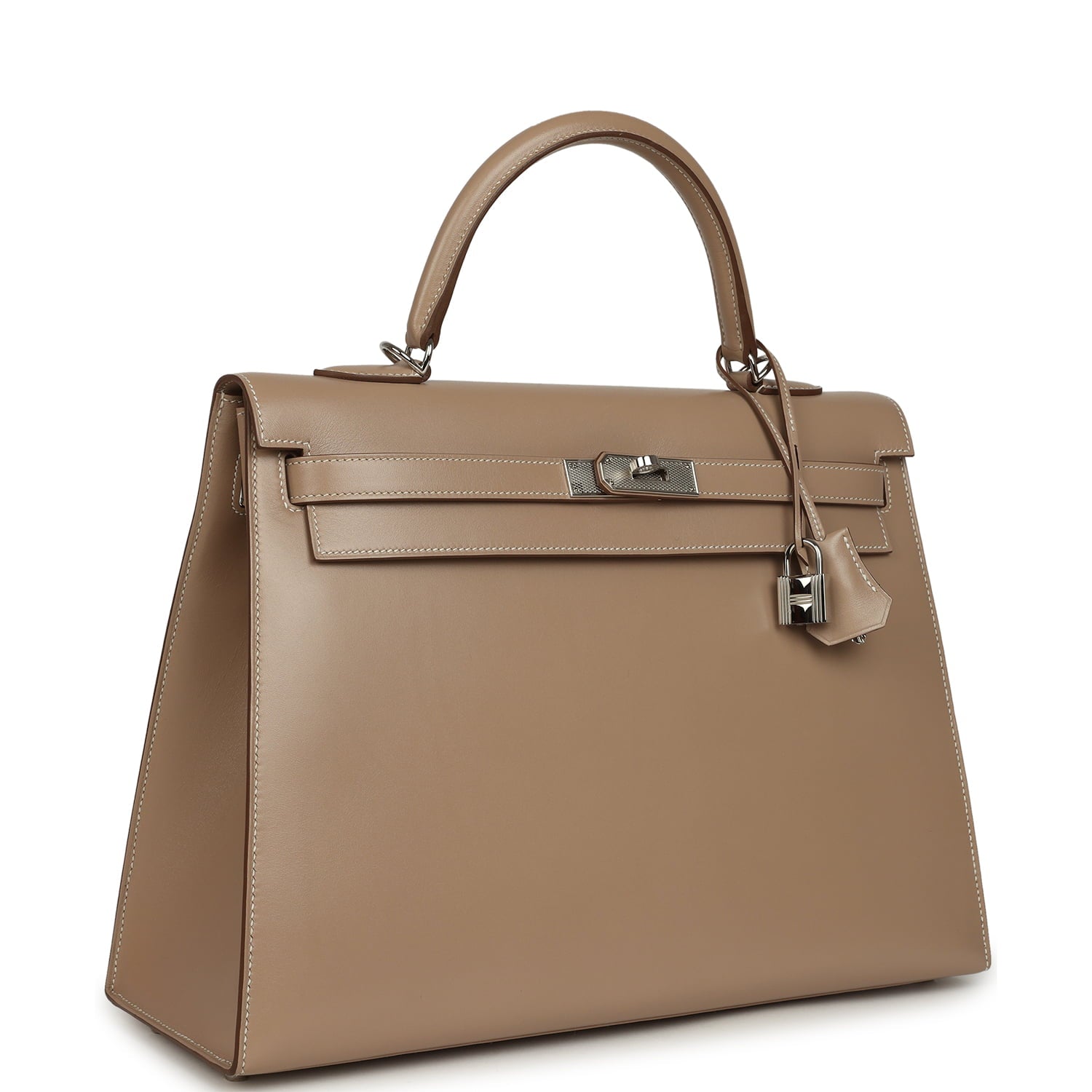 Hermès Kelly Sellier 35 Argile Tadelakt Guilloche Palladium Hardware Hermes Kelly Sellier 35 Argile Tadelakt Guilloche Palladium Hardware - View 2