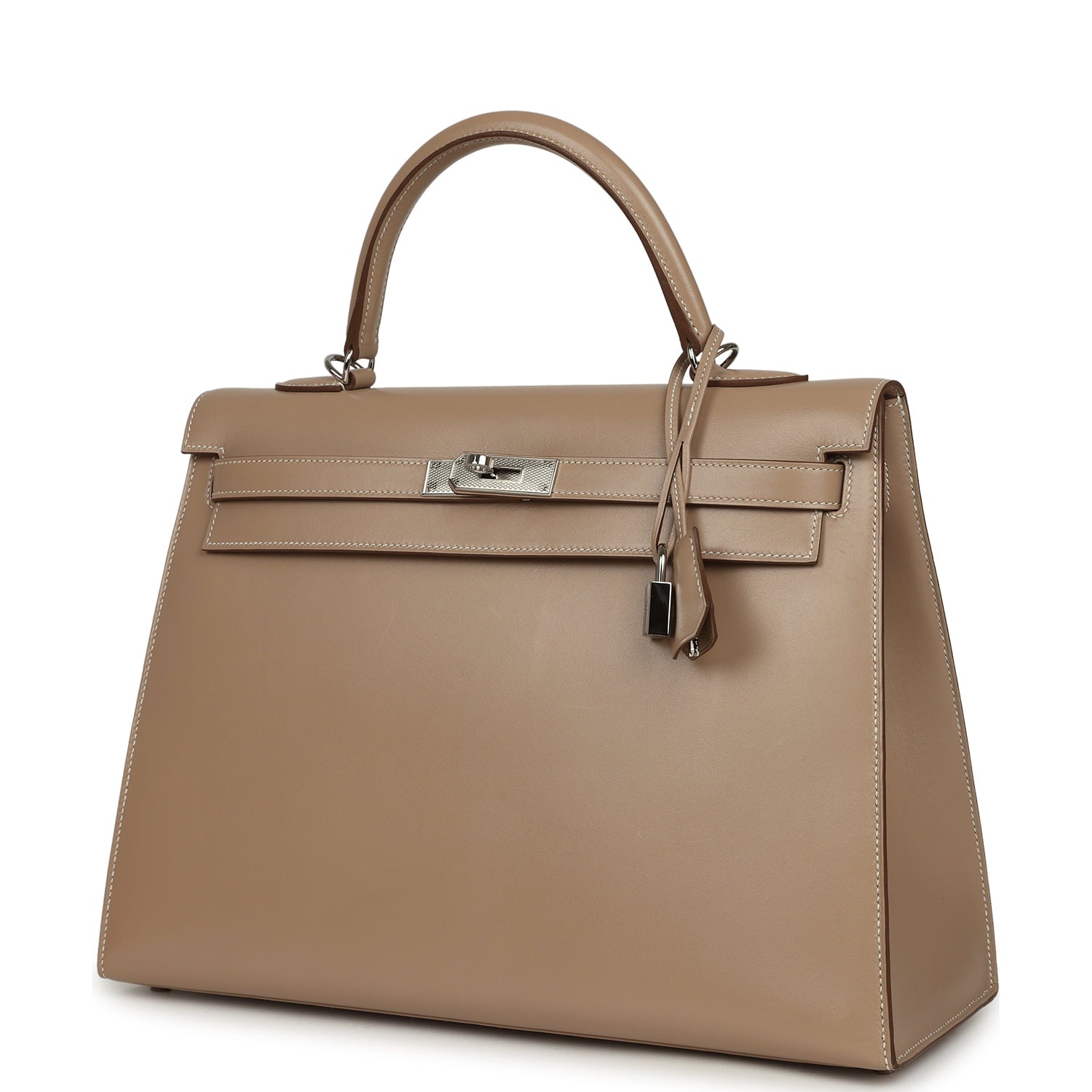 Hermès Kelly Sellier 35 Argile Tadelakt Guilloche Palladium Hardware Hermes Kelly Sellier 35 Argile Tadelakt Guilloche Palladium Hardware - View 5