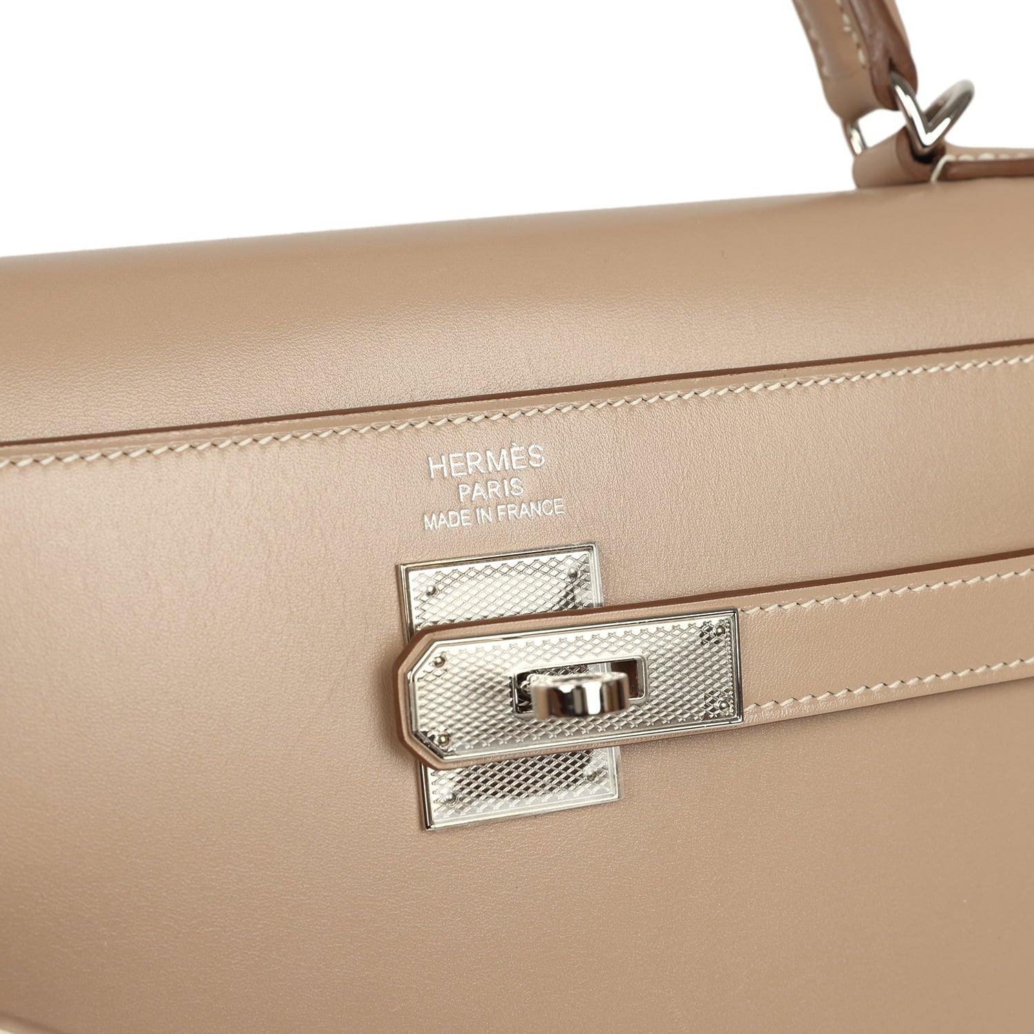 Hermès Kelly Sellier 35 Argile Tadelakt Guilloche Palladium Hardware Hermes Kelly Sellier 35 Argile Tadelakt Guilloche Palladium Hardware - View 7