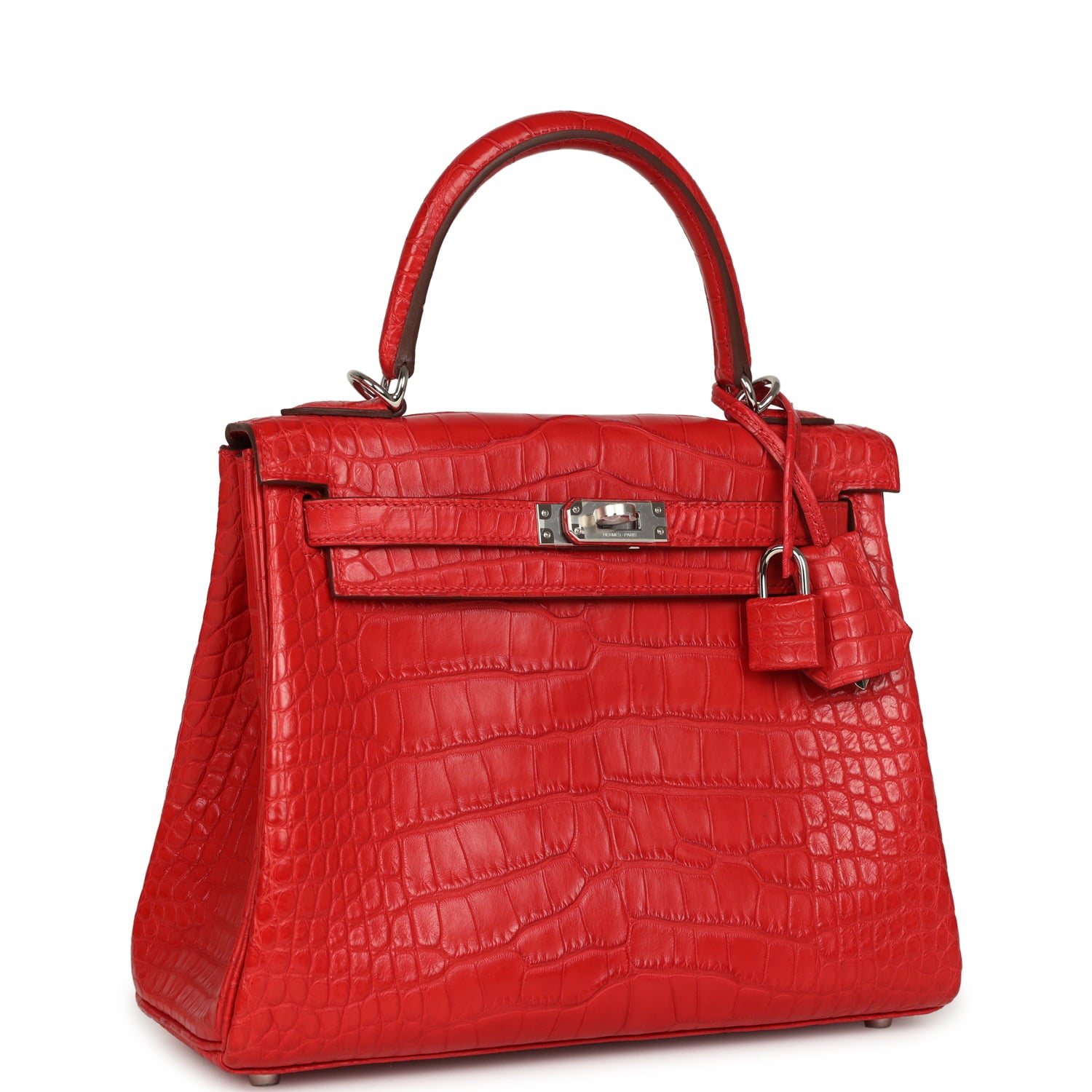 Hermès Kelly Retourne 25 Rouge Radieux Matte Alligator Palladium Hardware Hermes Kelly Retourne 25 Rouge Radieux Matte Alligator Palladium Hardware - view 2