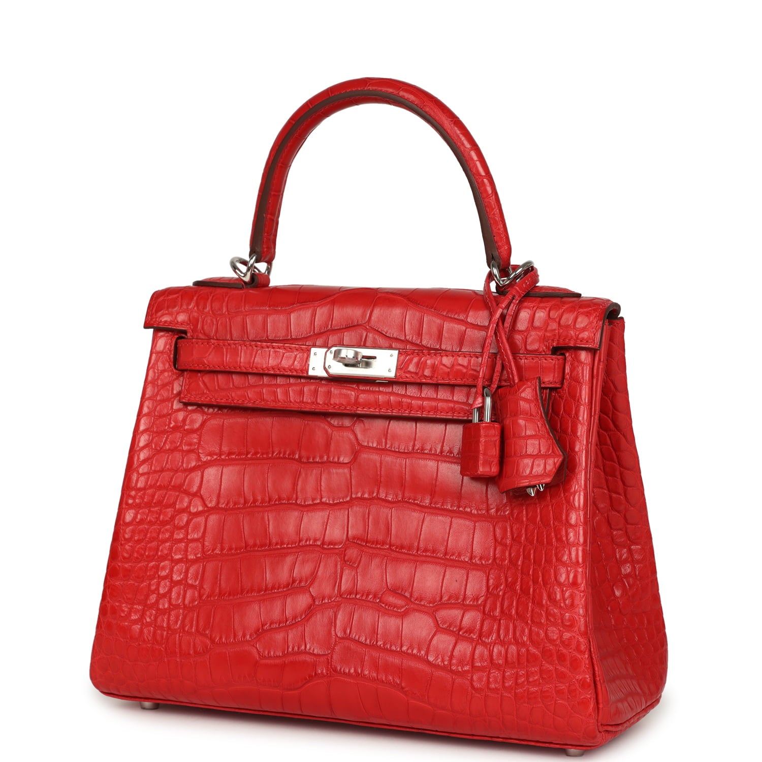 Hermès Kelly Retourne 25 Rouge Radieux Matte Alligator Palladium Hardware Hermes Kelly Retourne 25 Rouge Radieux Matte Alligator Palladium Hardware - view 5