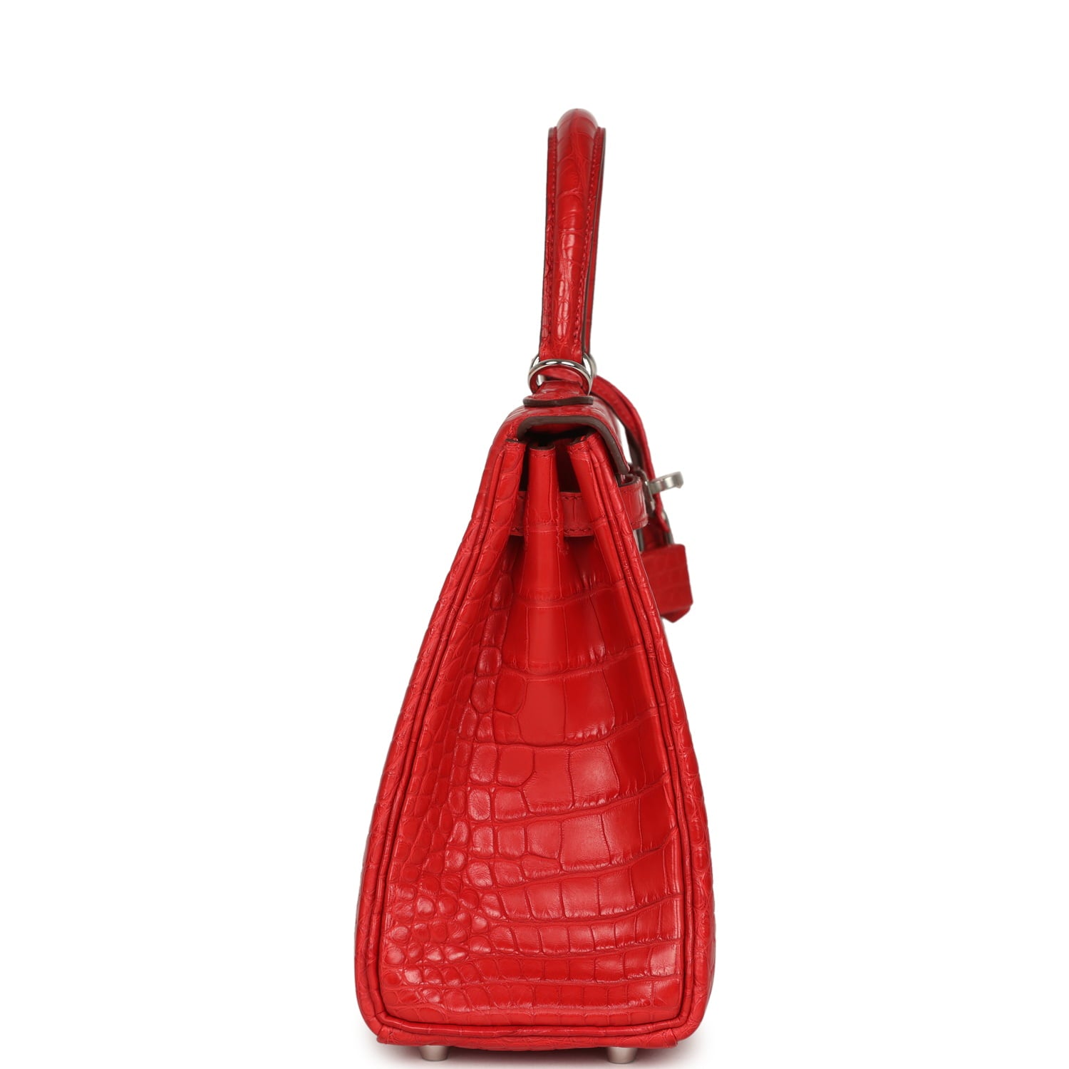 Hermès Kelly Retourne 25 Rouge Radieux Matte Alligator Palladium Hardware Hermes Kelly Retourne 25 Rouge Radieux Matte Alligator Palladium Hardware - view 3