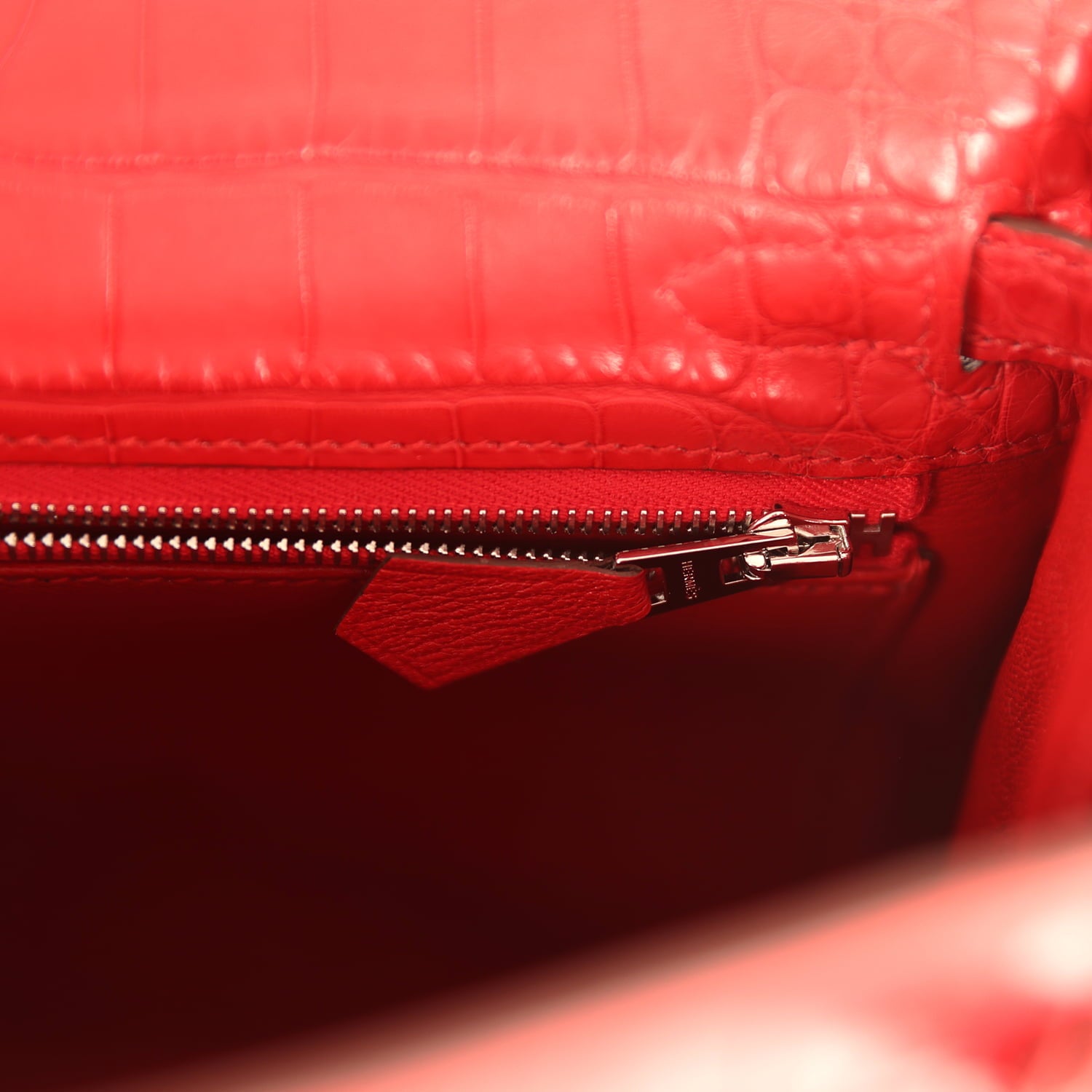 Hermès Kelly Retourne 25 Rouge Radieux Matte Alligator Palladium Hardware Hermes Kelly Retourne 25 Rouge Radieux Matte Alligator Palladium Hardware - view 9