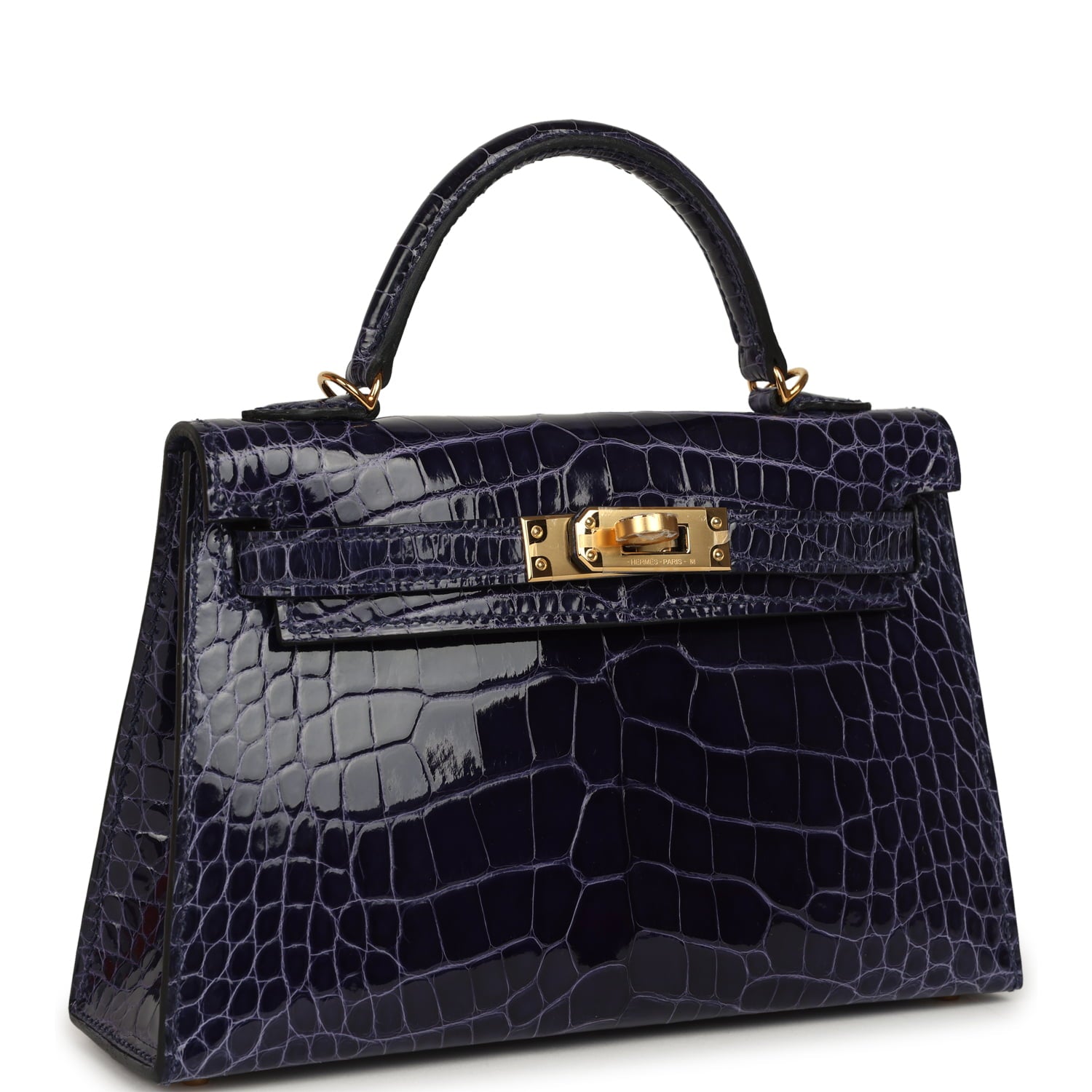 Hermès Kelly Sellier 20 Bleu Encre Shiny Alligator Gold Hardware Hermes Kelly Sellier 20 Bleu Encre Shiny Alligator Gold Hardware - view 2