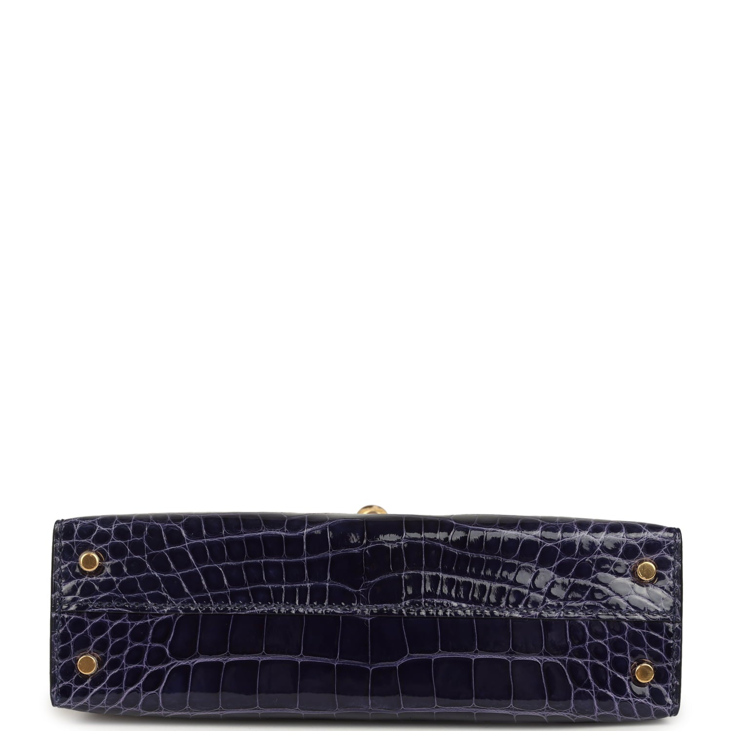 Hermès Kelly Sellier 20 Bleu Encre Shiny Alligator Gold Hardware Hermes Kelly Sellier 20 Bleu Encre Shiny Alligator Gold Hardware - view 6