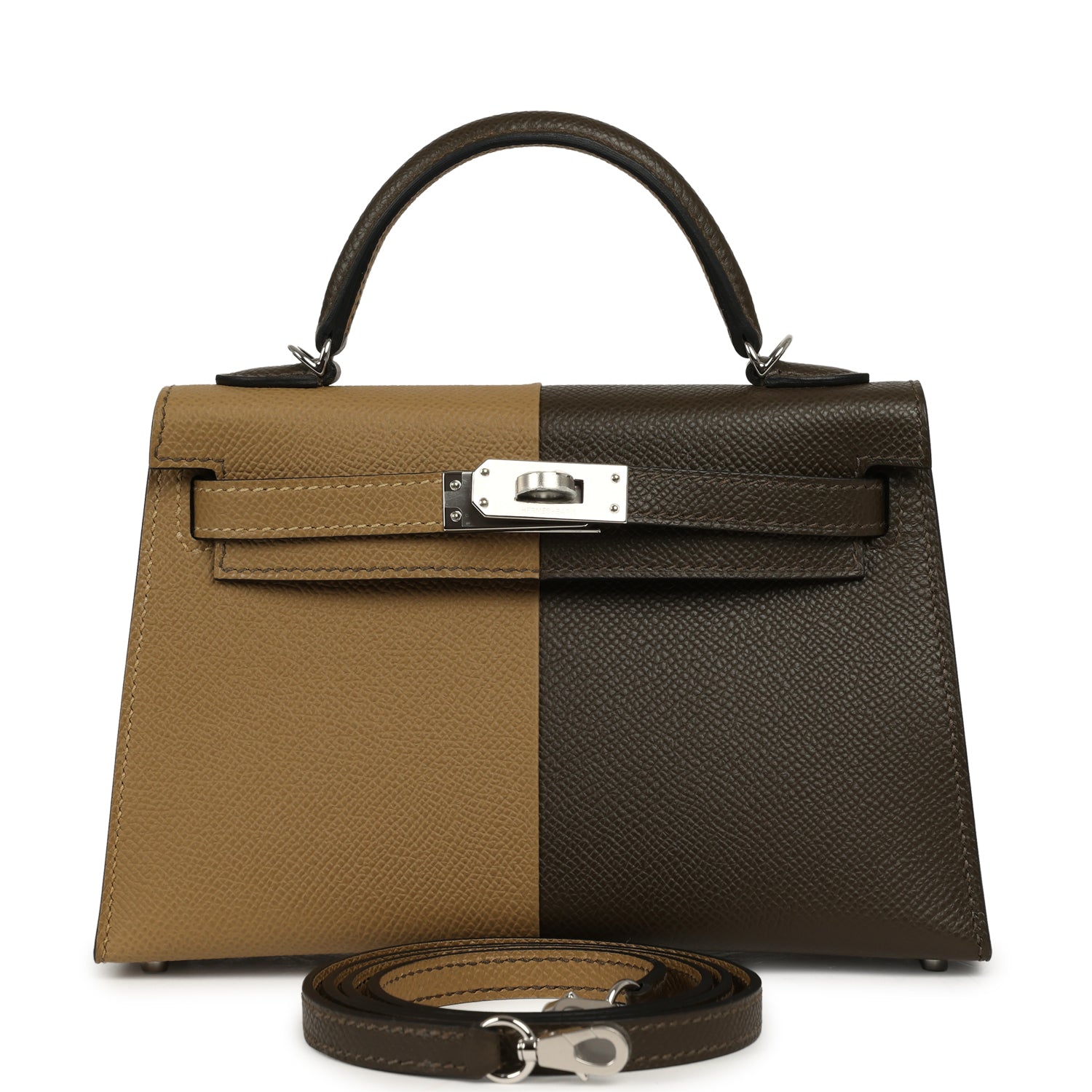 Hermès Casaque Kelly Sellier 20 Dune, Vert Loden Epsom Palladium Hardware Hermes Casaque Kelly Sellier 20 Dune, Vert Loden Epsom Palladium Hardware