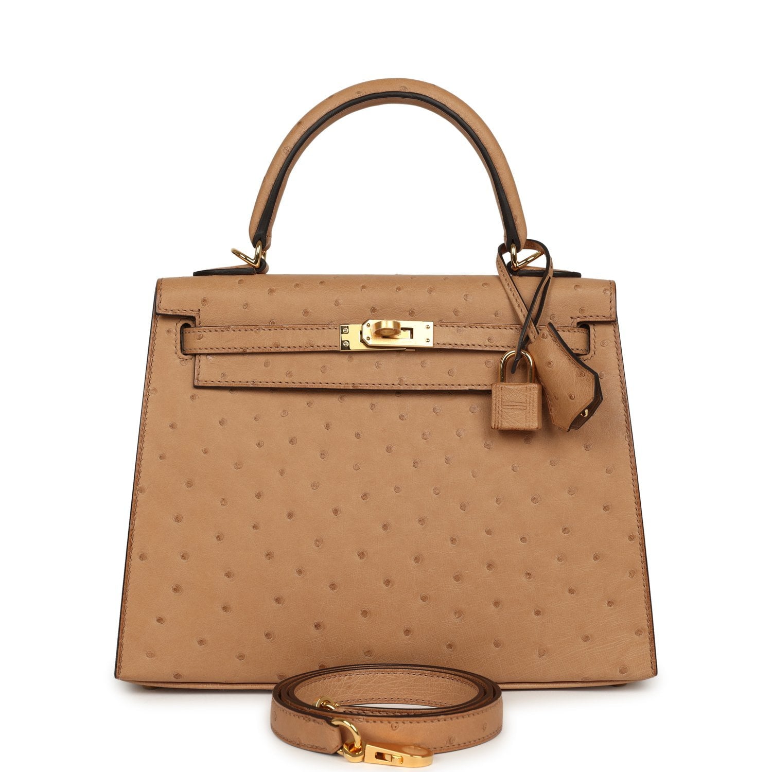 Hermès Kelly Sellier 25 Chai Ostrich Gold Hardware Hermes Kelly Sellier 25 Chai Ostrich Gold Hardware