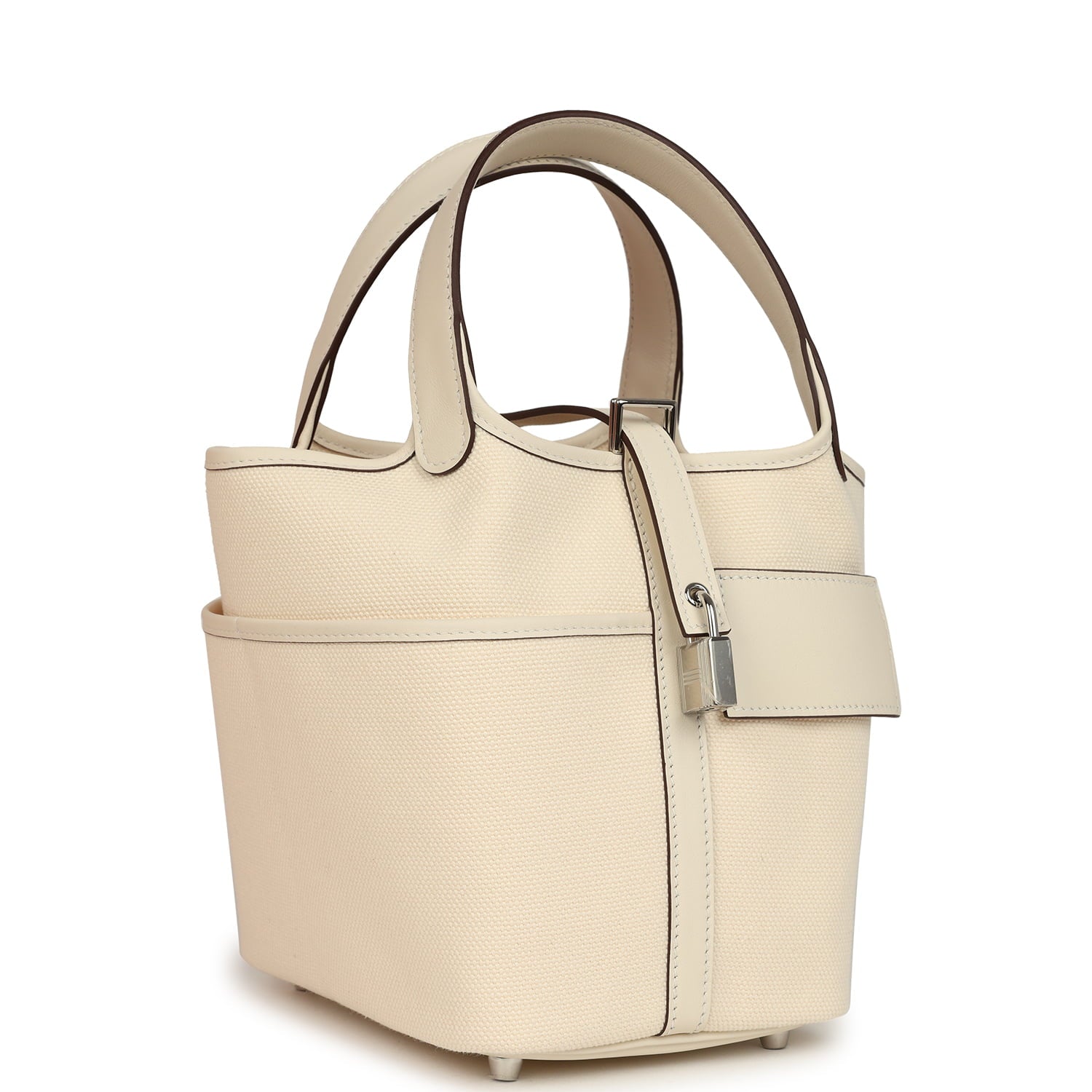 Hermès Picotin Cargo 18 Nata Swift and Toile Canvas Palladium Hardware Hermes Picotin Cargo 18 Nata Swift and Toile Canvas Palladium Hardware - view 2