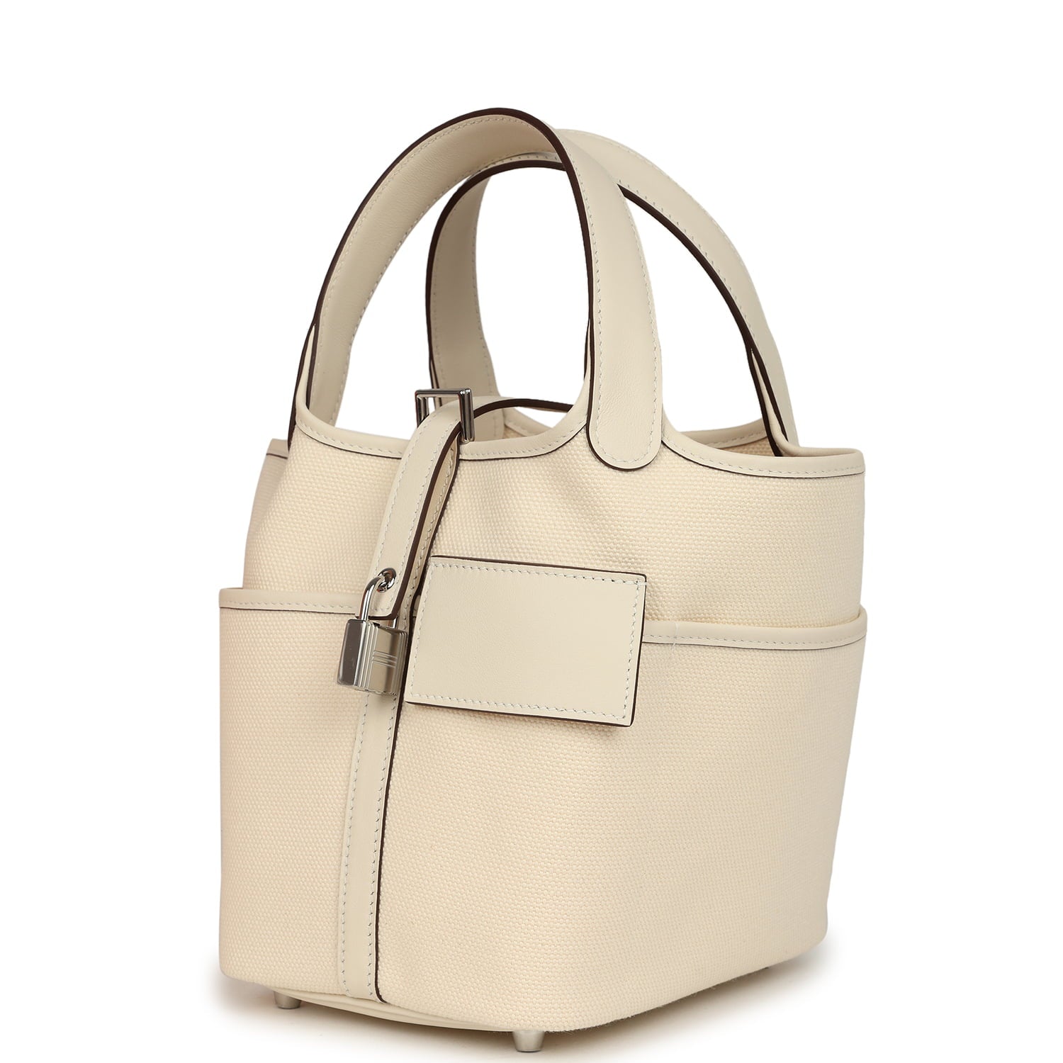 Hermès Picotin Cargo 18 Nata Swift and Toile Canvas Palladium Hardware Hermes Picotin Cargo 18 Nata Swift and Toile Canvas Palladium Hardware - view 5