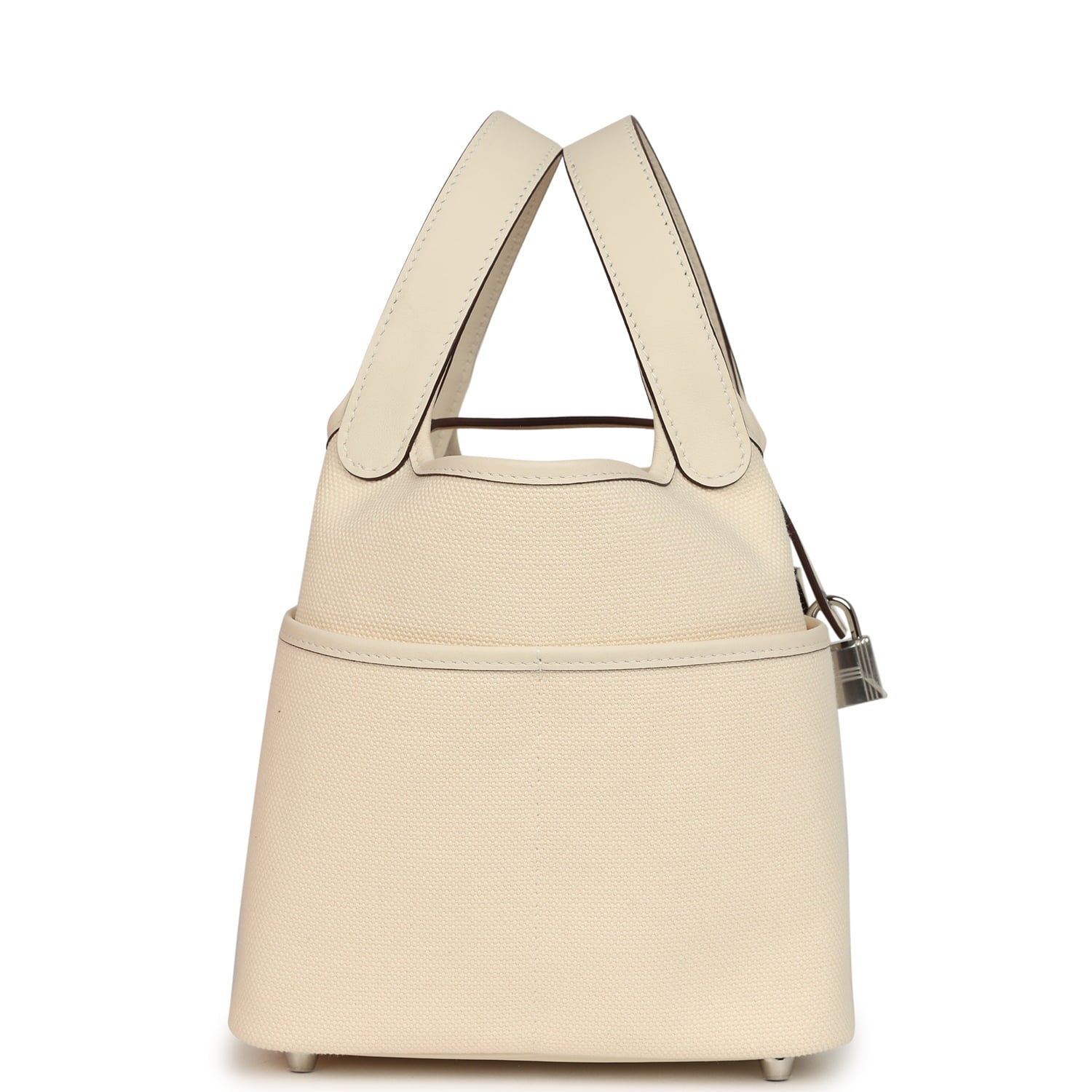 Hermès Picotin Cargo 18 Nata Swift and Toile Canvas Palladium Hardware Hermes Picotin Cargo 18 Nata Swift and Toile Canvas Palladium Hardware - view 3