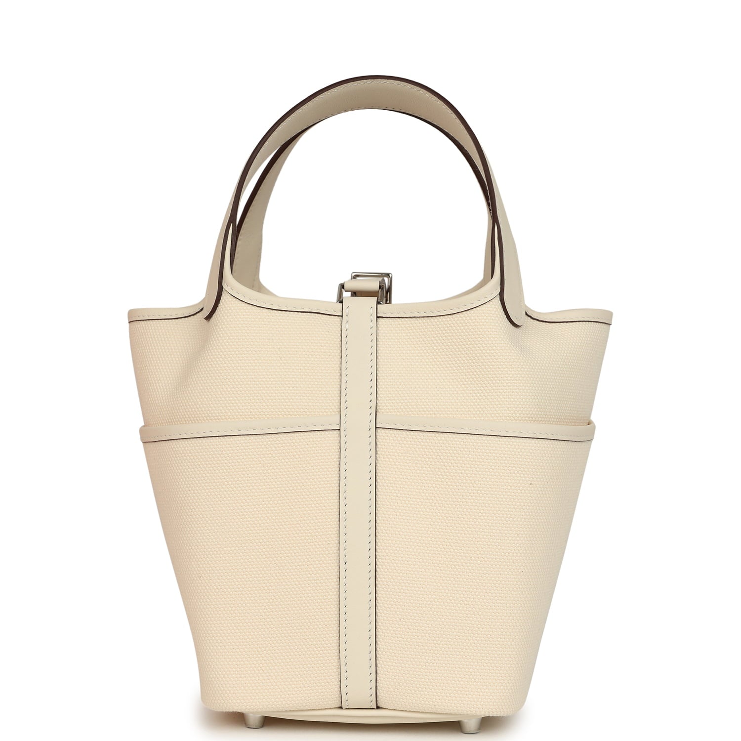 Hermès Picotin Cargo 18 Nata Swift and Toile Canvas Palladium Hardware Hermes Picotin Cargo 18 Nata Swift and Toile Canvas Palladium Hardware - view 4