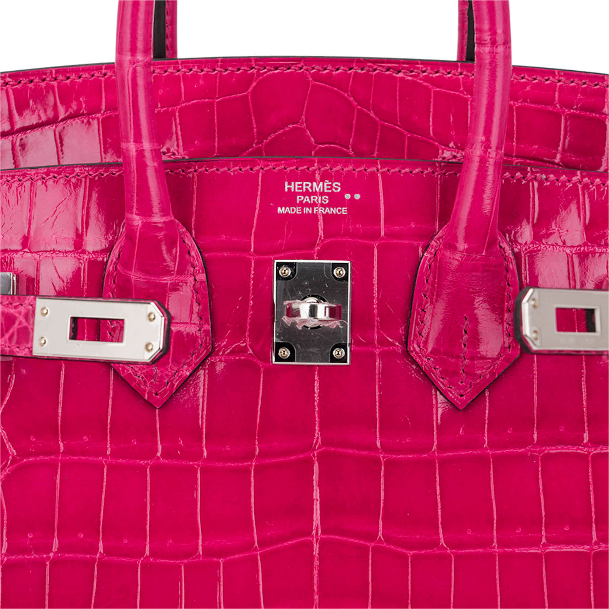 Hermès Birkin 25 Rose Mexico Crocodile with Palladium Hardware Hermes Birkin 25 Bag Rose Mexico Crocodile with Palladium Hardware - view 8