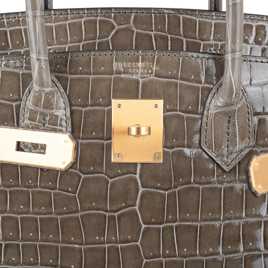 Hermès Birkin HSS 30 Gris Tourterelle / Blue Sapphire Porosus Crocodile – Limited Edition Hermes Birkin HSS 30 Bag Gris Tourterelle / Blue Sapphire Porosus Crocodile Limited Edition - view 7