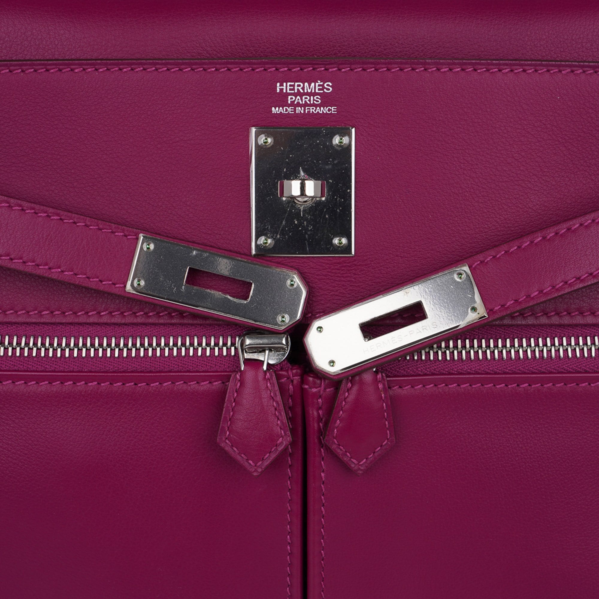 Hermès Kelly 32 Lakis Tosca Swift Leather with Palladium Hardware – Limited Edition Hermes Limited Edition Kelly 32 Lakis Bag Tosca Swift Leather with Palladium Hardware - view 6