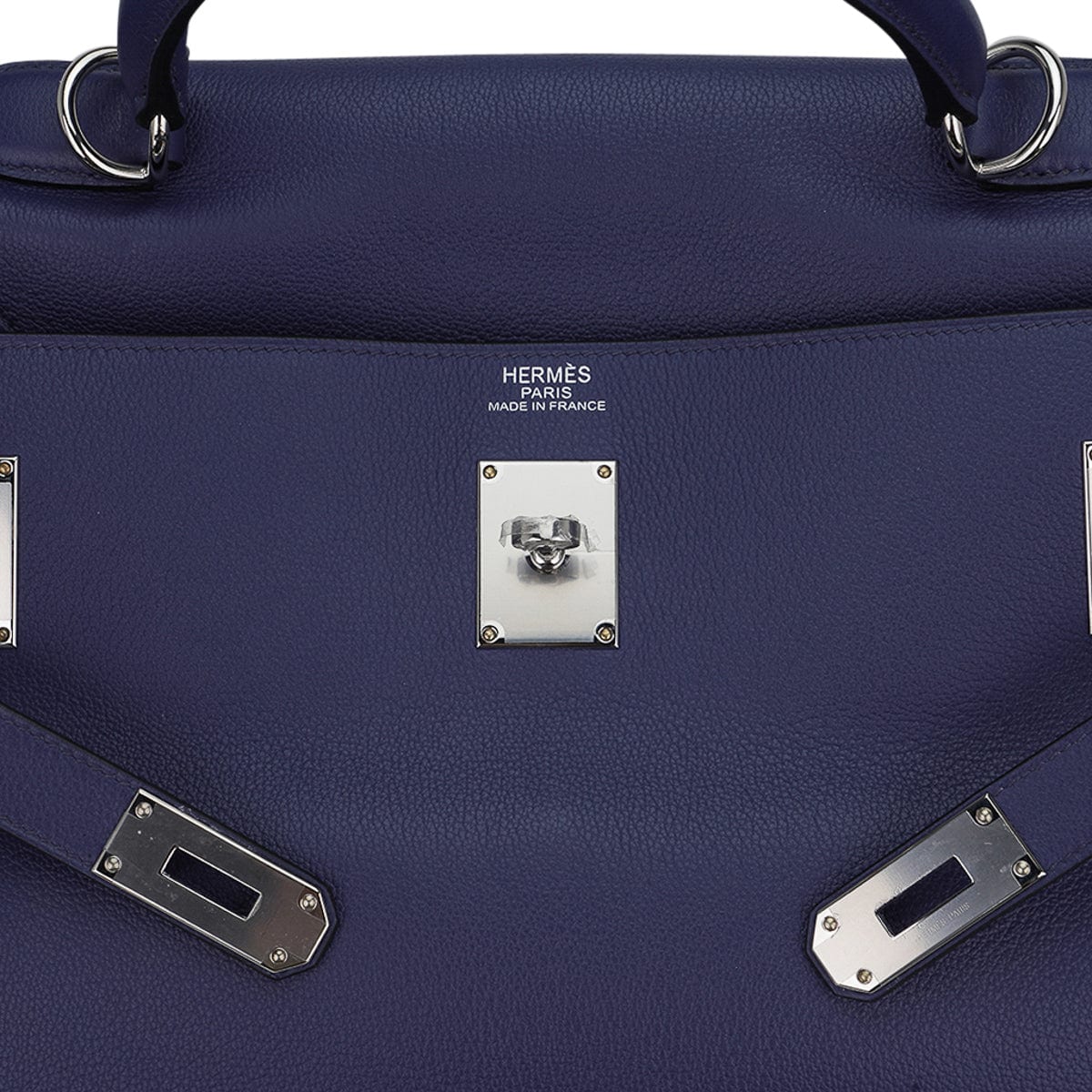 Hermès Kelly 50 Voyage Blue de Malte Palladium Hardware Novillo Leather – Limited Edition Hermes Kelly 50 Voyage Blue De Malte Bag Palladium Hardware Novillo Leather Limited Edition - view 12